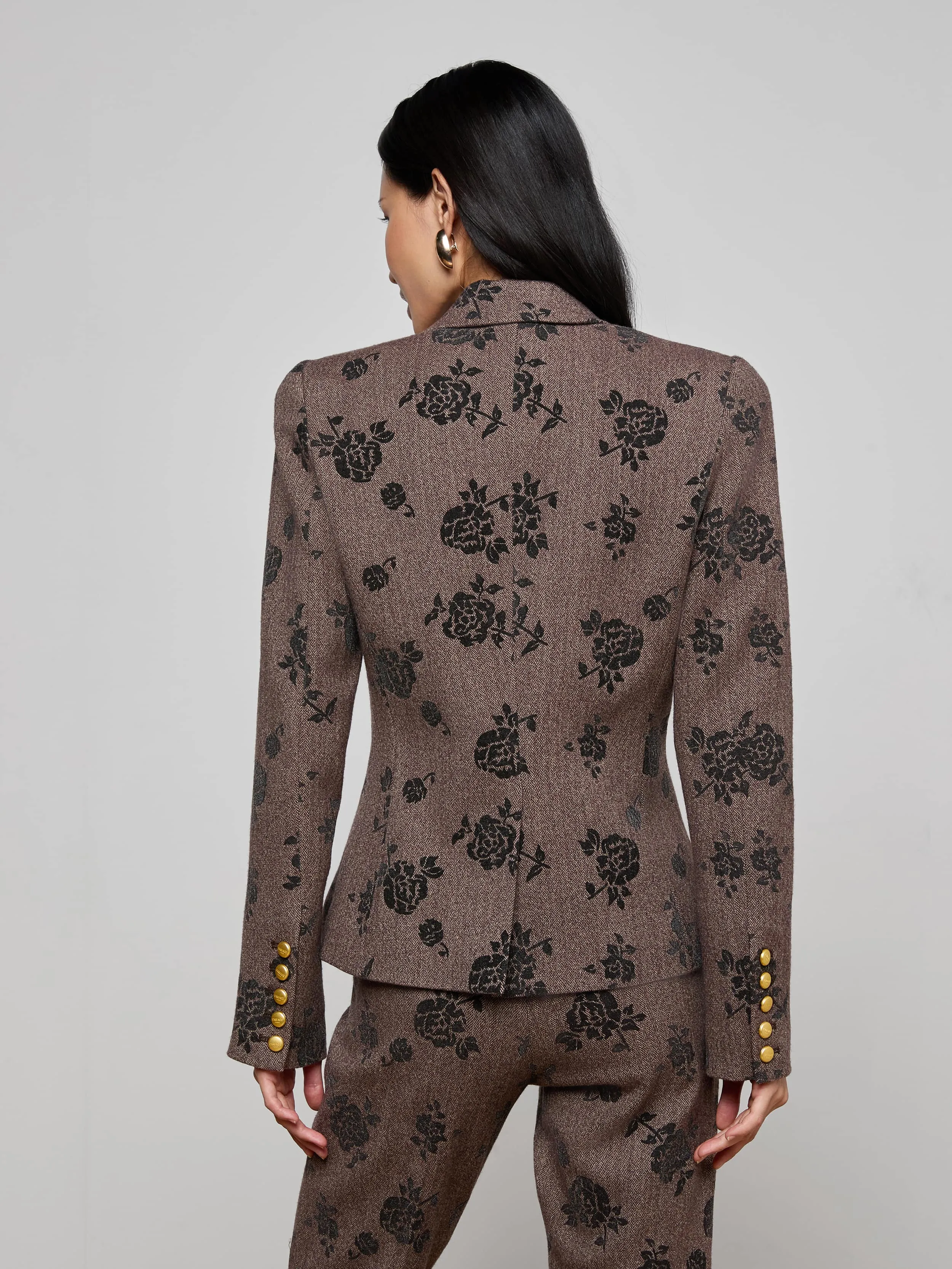 Bethany Flocked Herringbone Blazer sold by L'AGENCE product image thumbnail 4