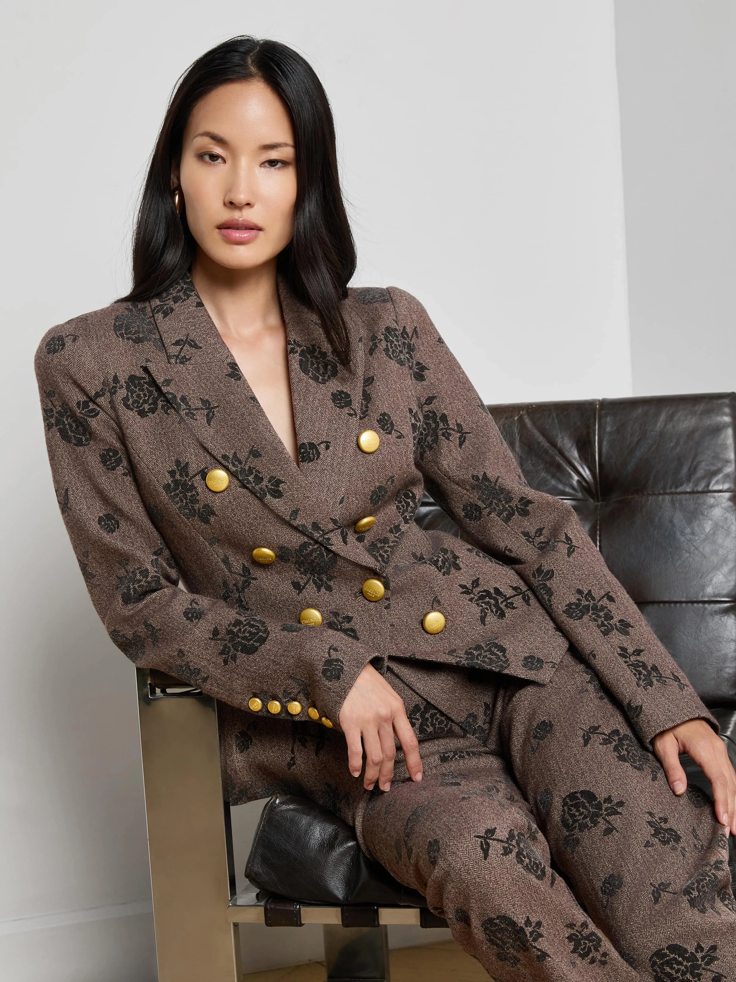 Bethany Flocked Herringbone Blazer sold by L'AGENCE product image thumbnail 5