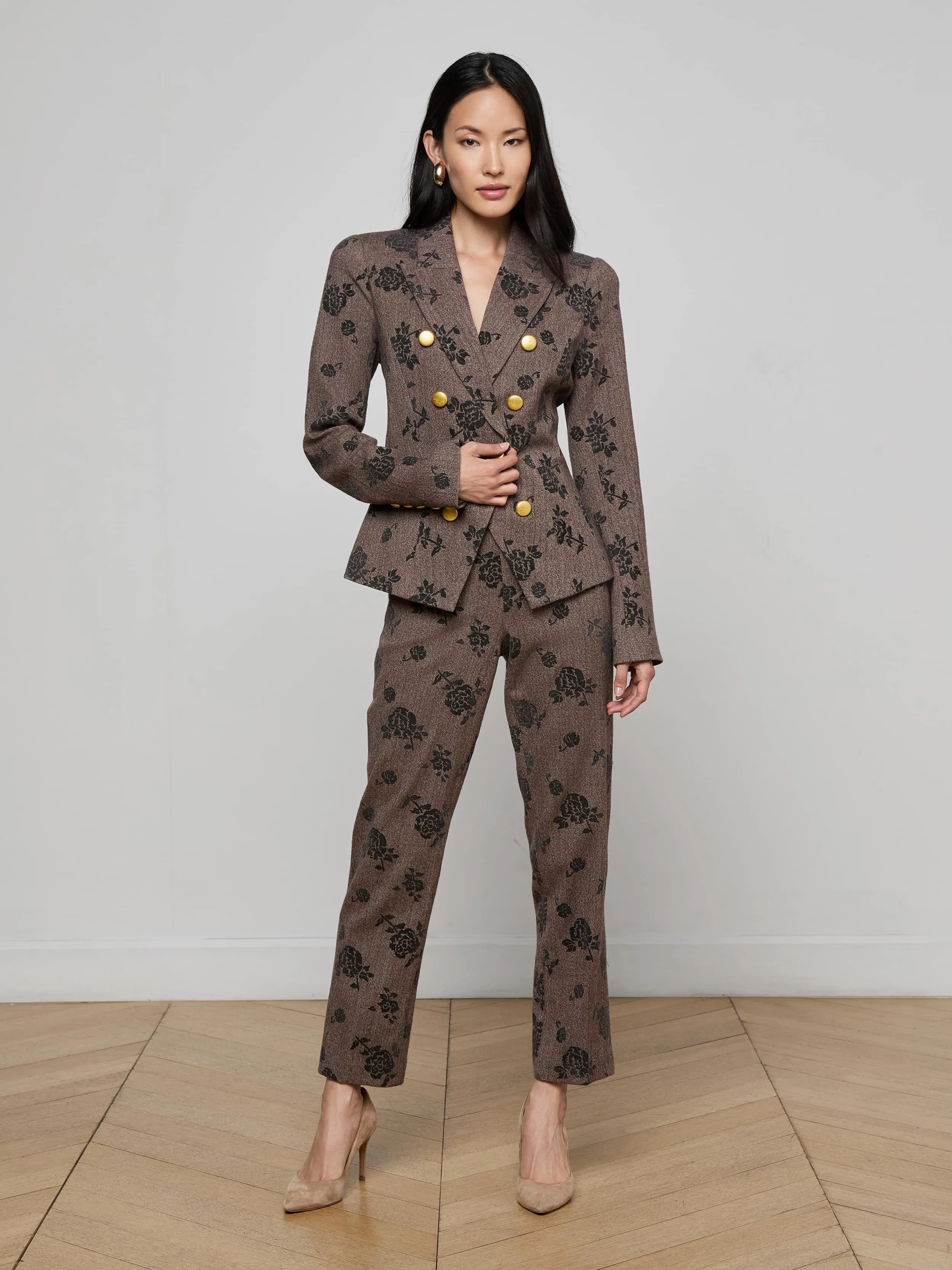 Bethany Flocked Herringbone Blazer sold by L'AGENCE product image thumbnail 3