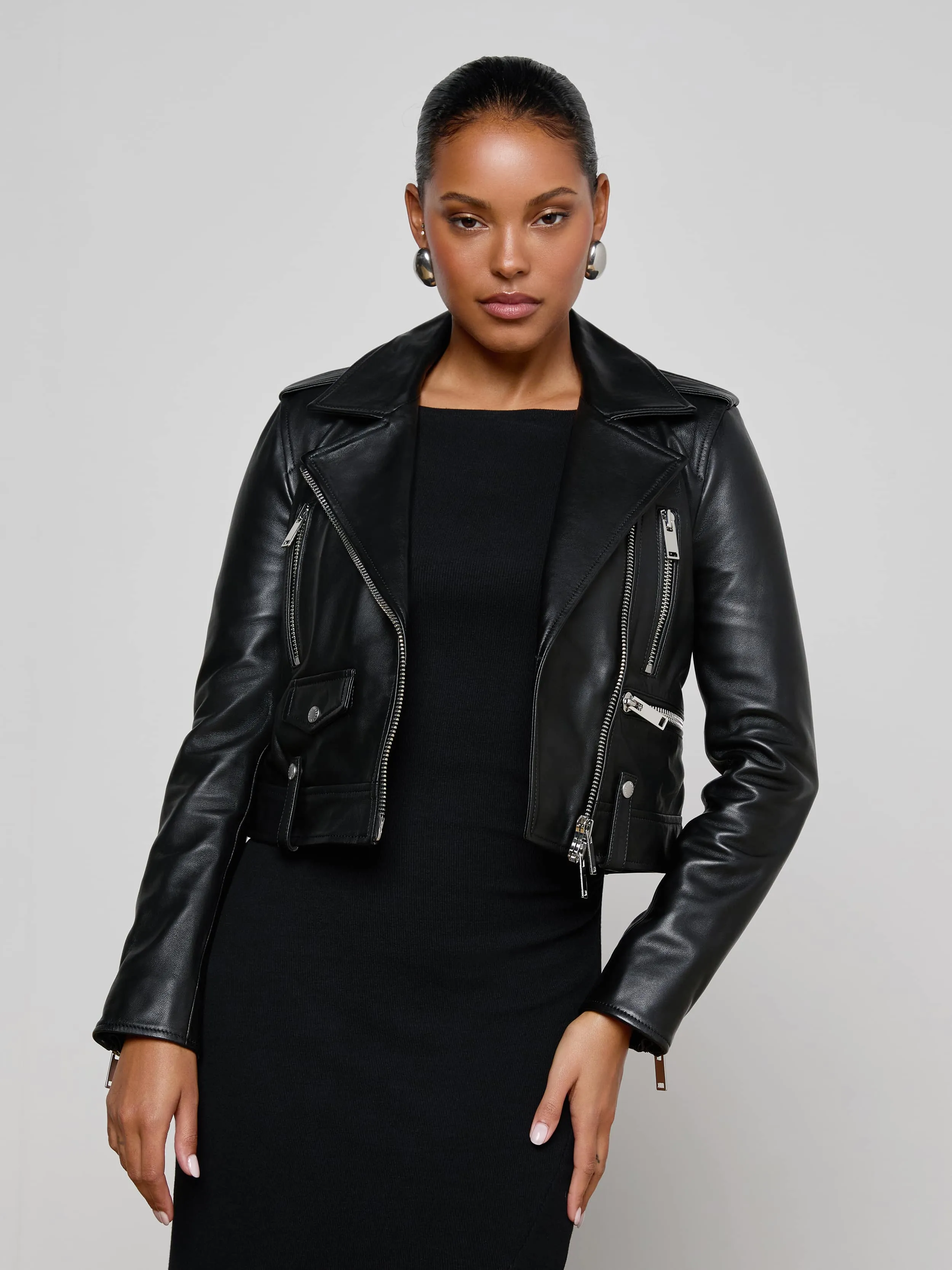 Blakely Leather Biker Jacket sold by L'AGENCE product image thumbnail 2