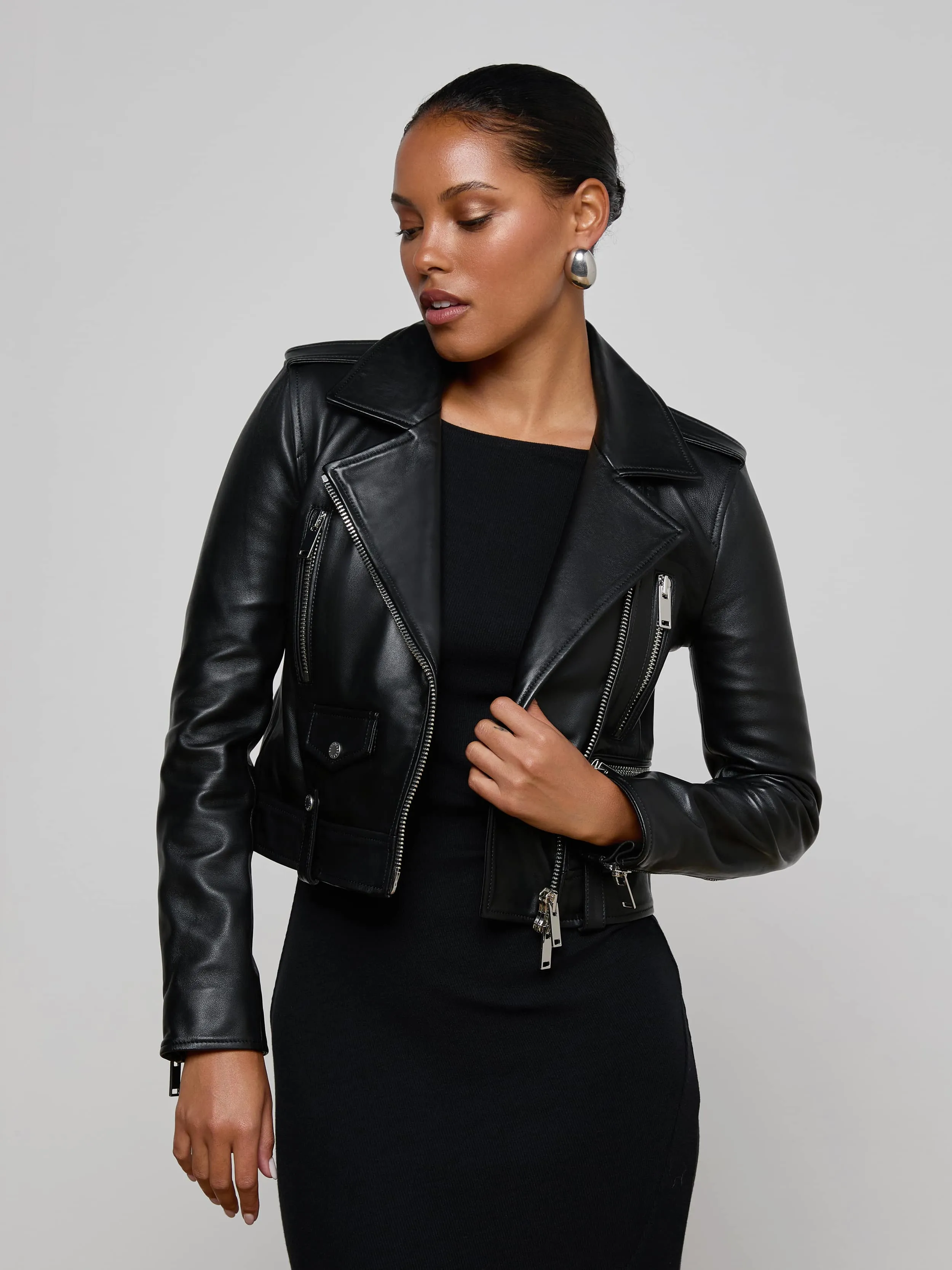 Blakely Leather Biker Jacket sold by L'AGENCE product image thumbnail 4