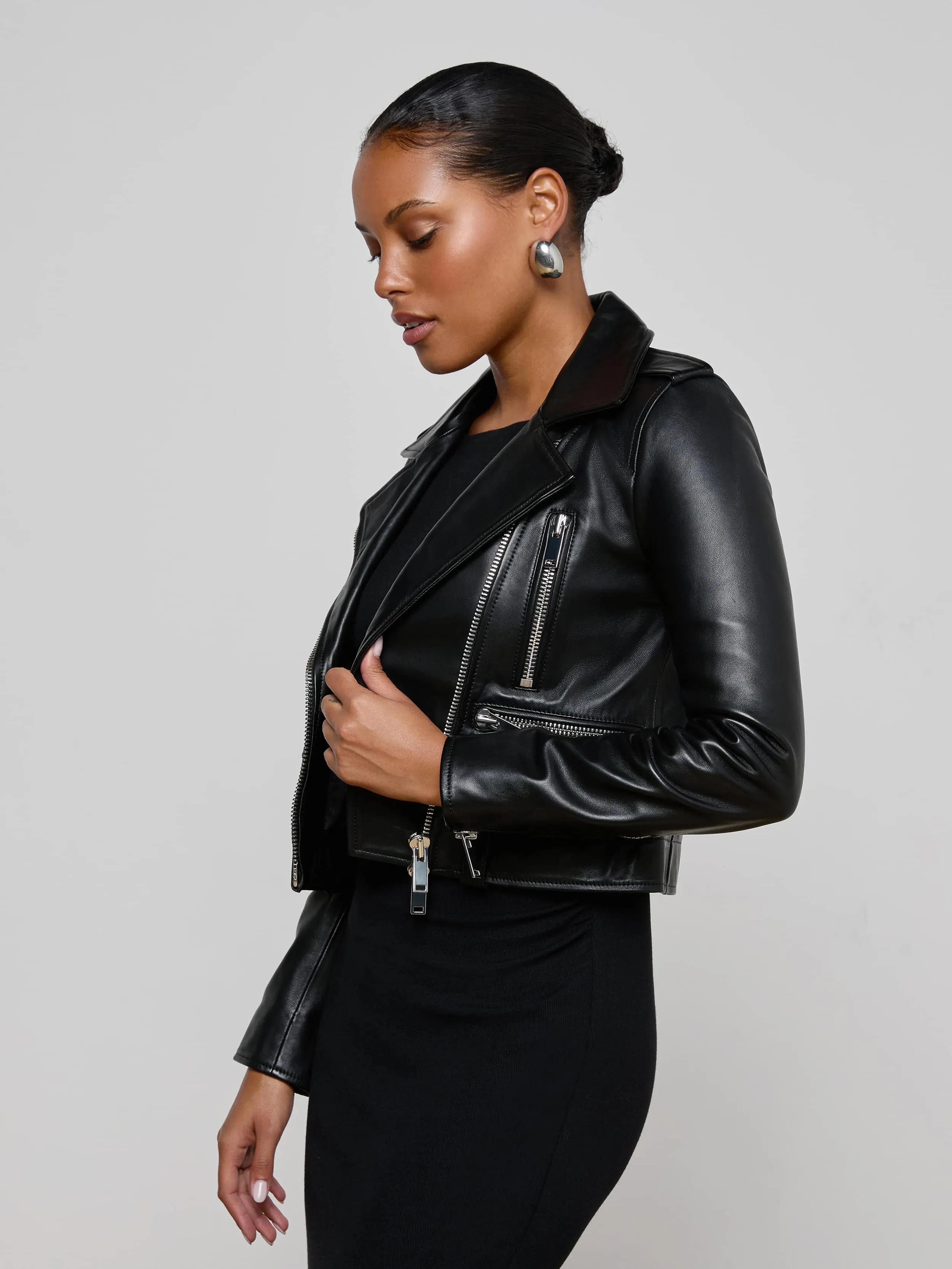 Blakely Leather Biker Jacket sold by L'AGENCE product image thumbnail 5