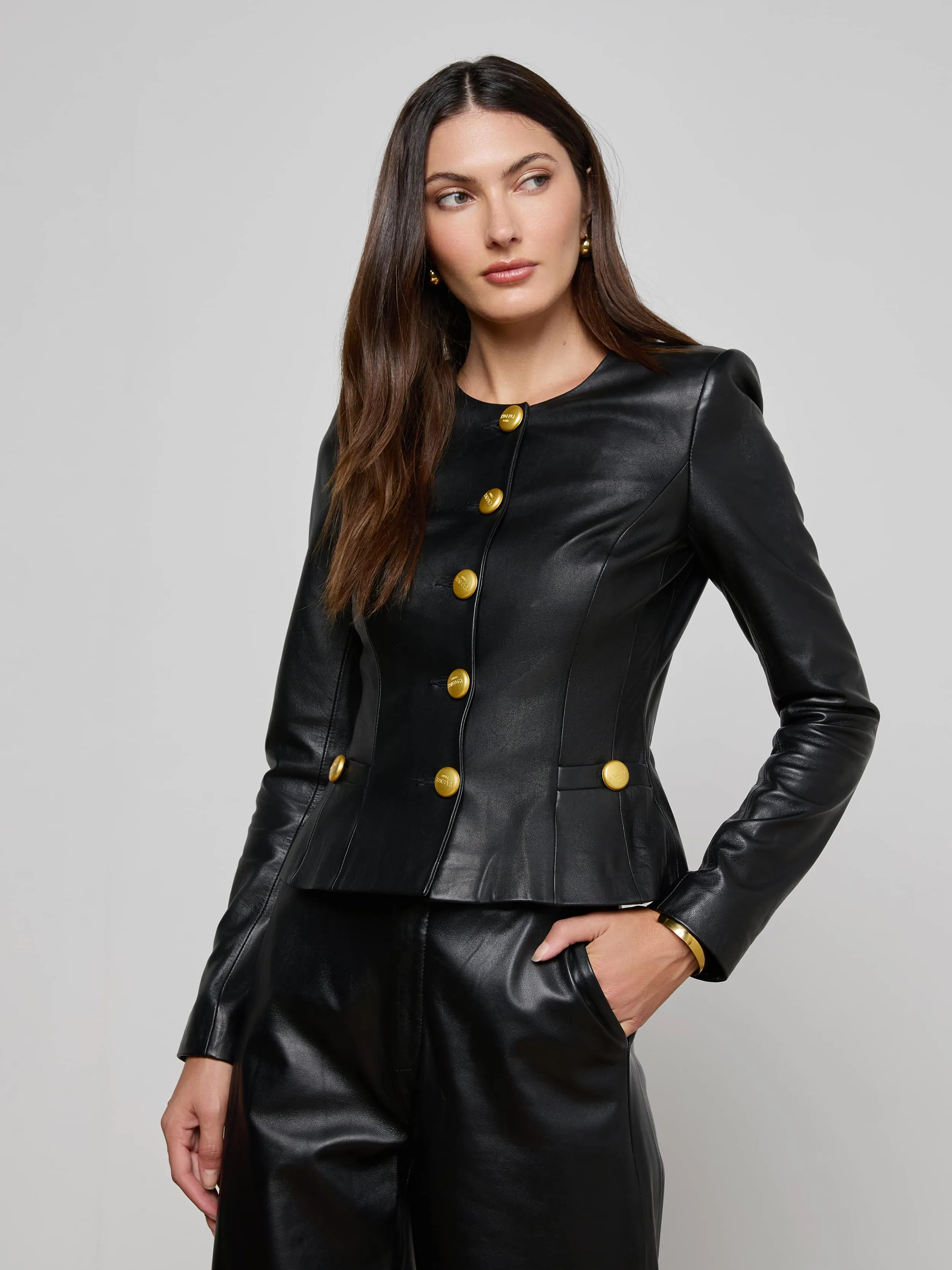 Mariella Leather Jacket sold by L'AGENCE