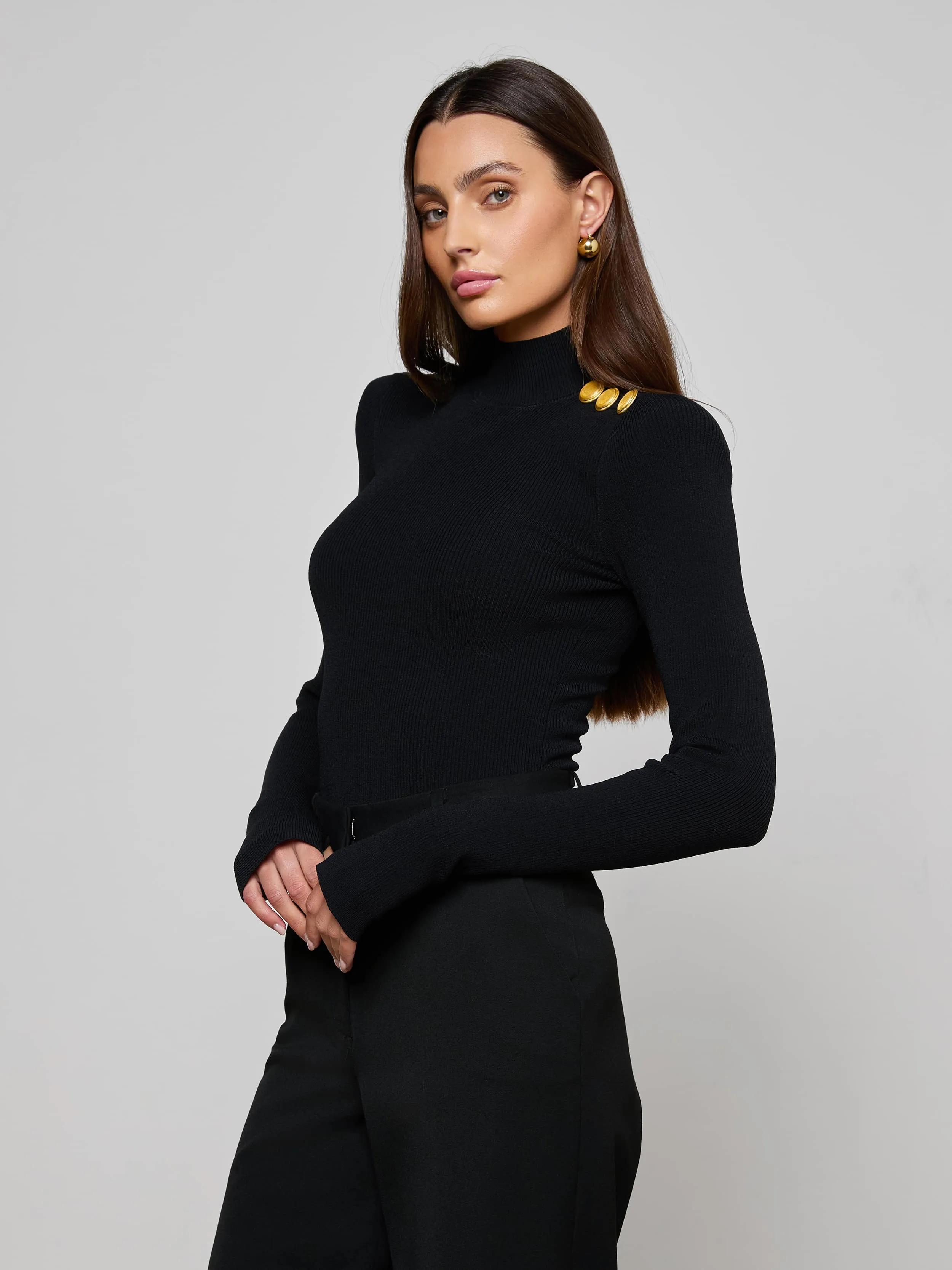 Jennis Mock-Neck Bodysuit sold by L'AGENCE product image thumbnail 2
