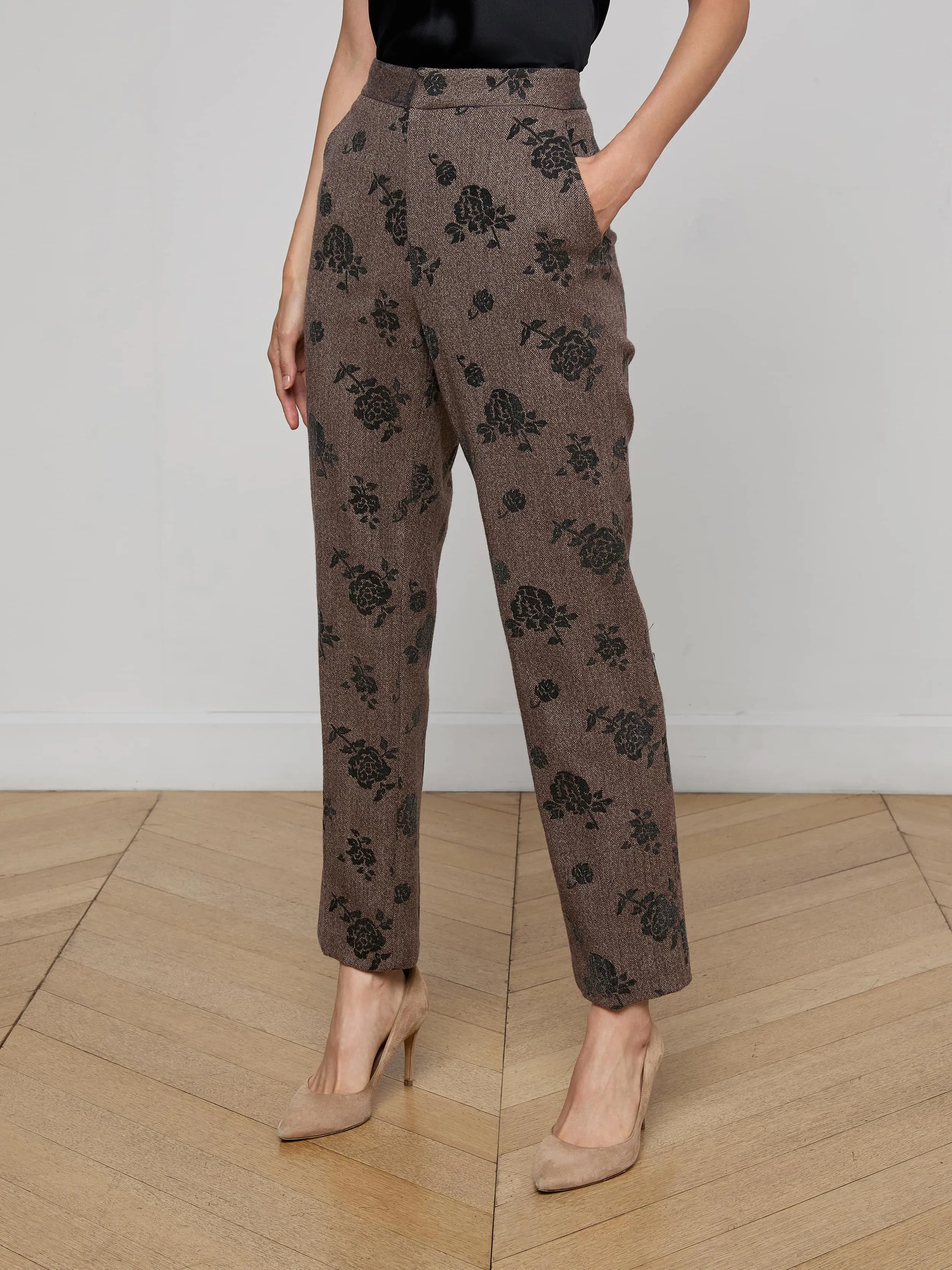 Rebel Flocked Trouser sold by L'AGENCE product image thumbnail 4