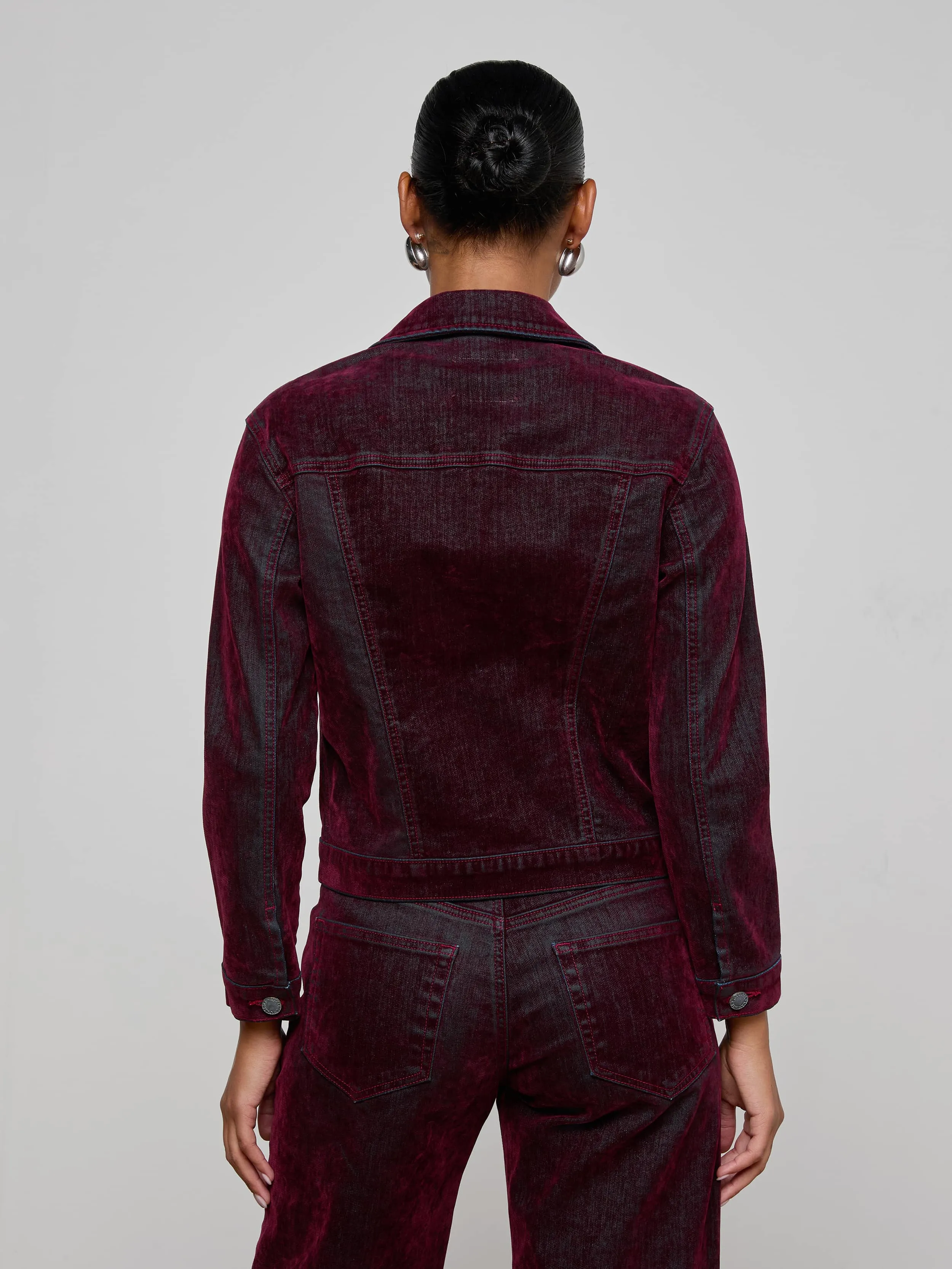 Maven Flocked Jean Jacket sold by L'AGENCE product image thumbnail 4