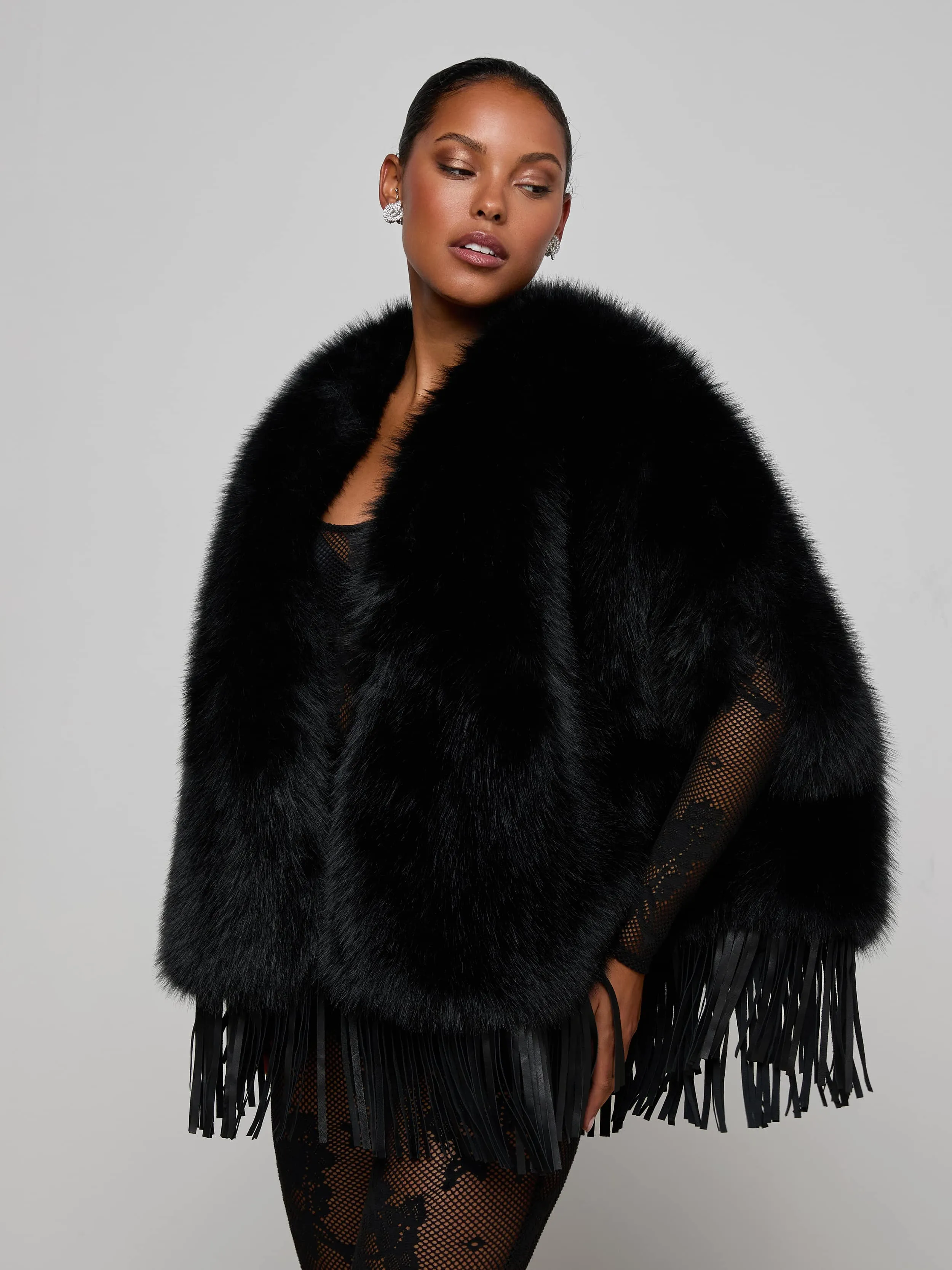Nathalia Faux Fur Cape sold by L'AGENCE product image thumbnail 3