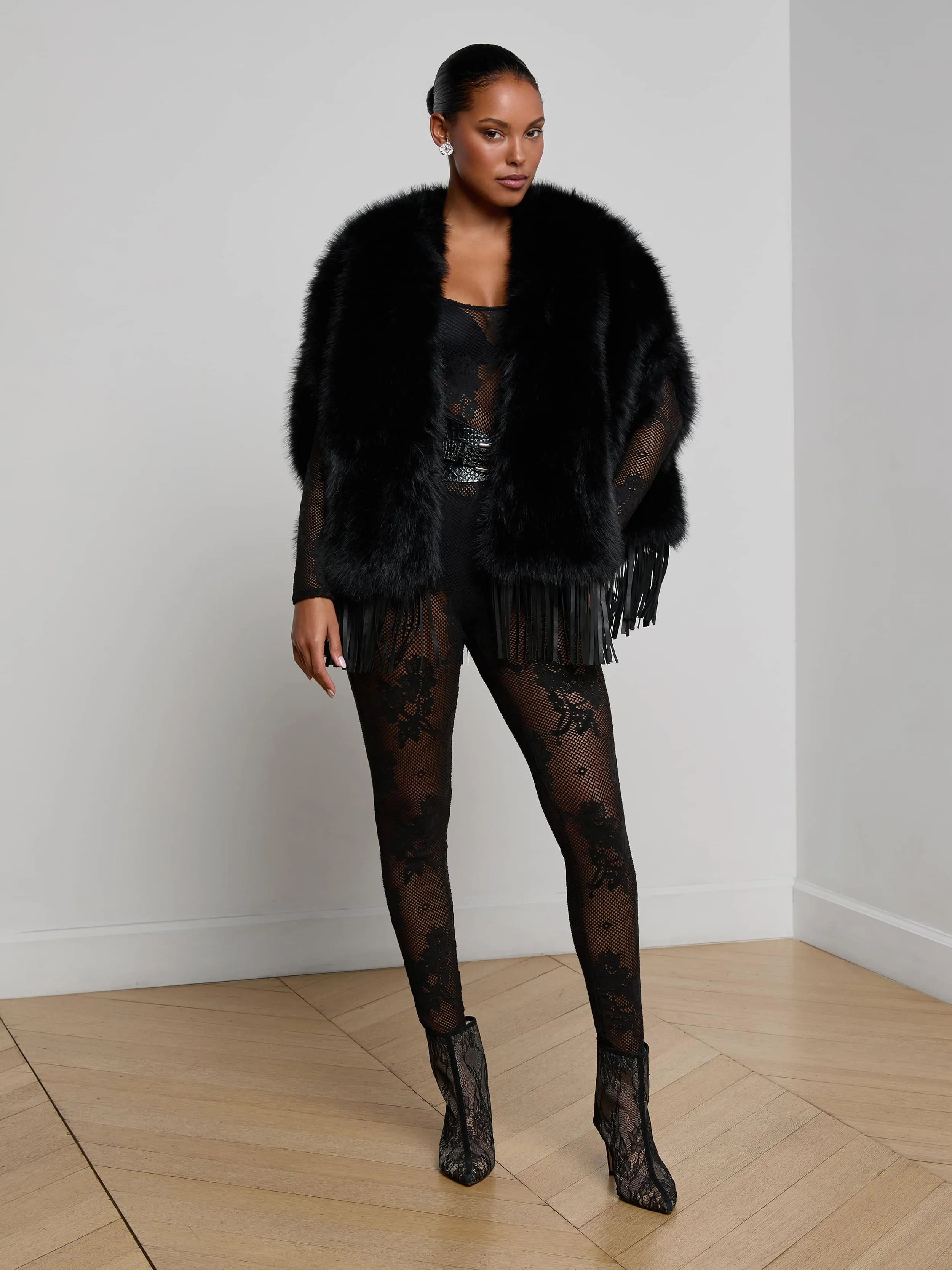 Nathalia Faux Fur Cape sold by L'AGENCE product image thumbnail 4