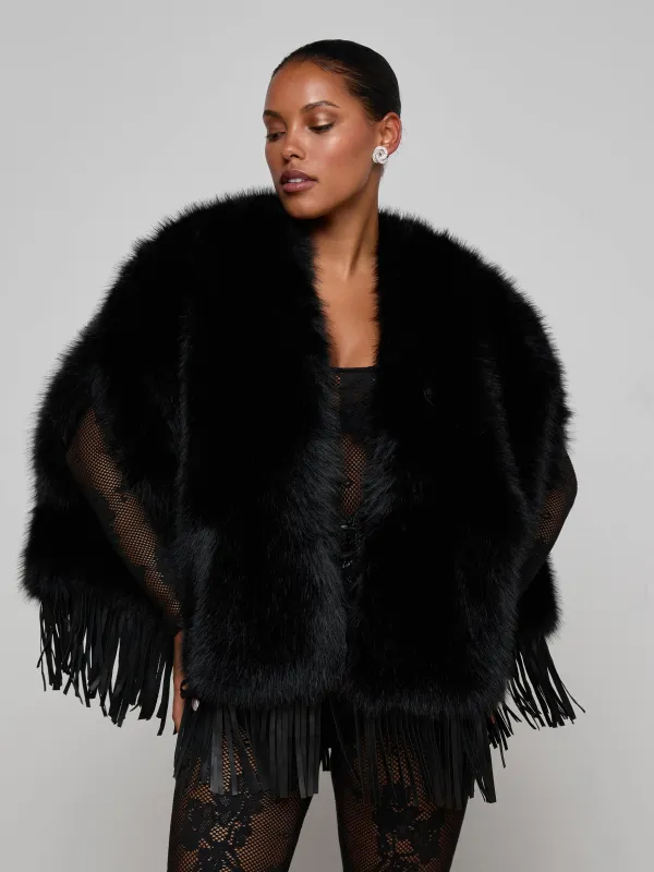 Nathalia Faux Fur Cape sold by L'AGENCE
