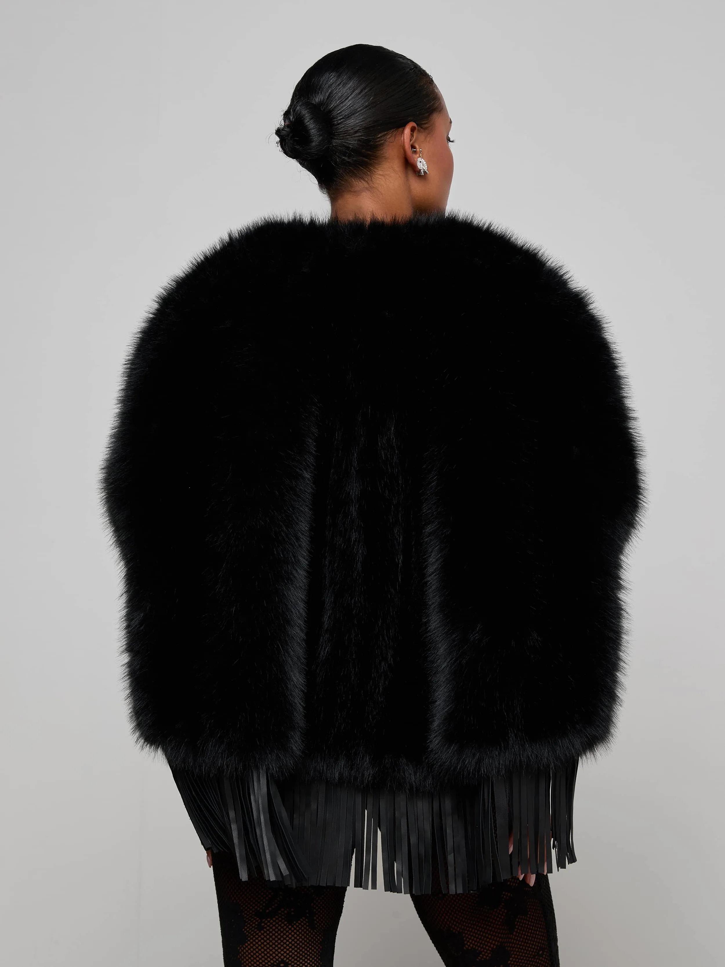Nathalia Faux Fur Cape sold by L'AGENCE product image thumbnail 5