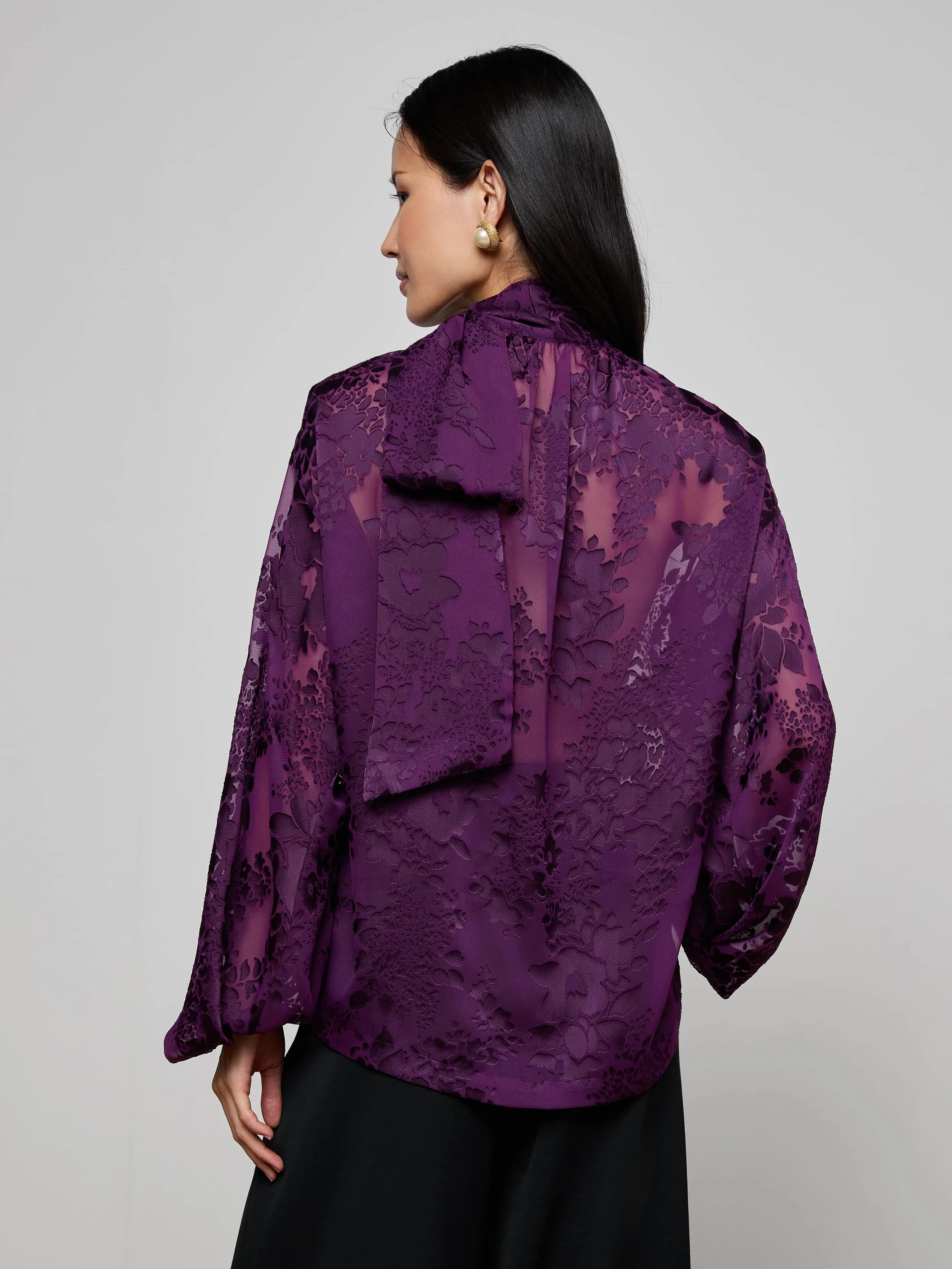 Rhett Burnout Satin Blouse sold by L'AGENCE product image thumbnail 5
