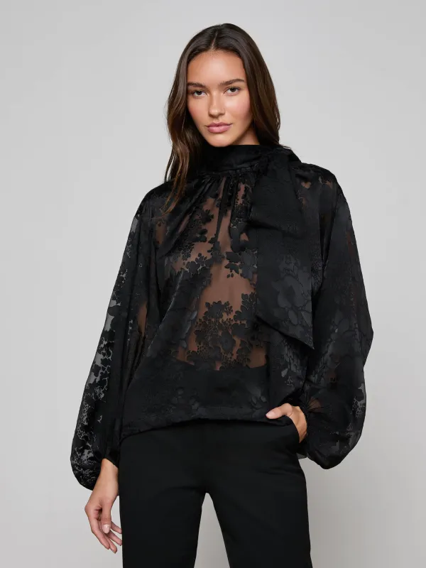 Rhett Burnout Satin Blouse made by L'AGENCE