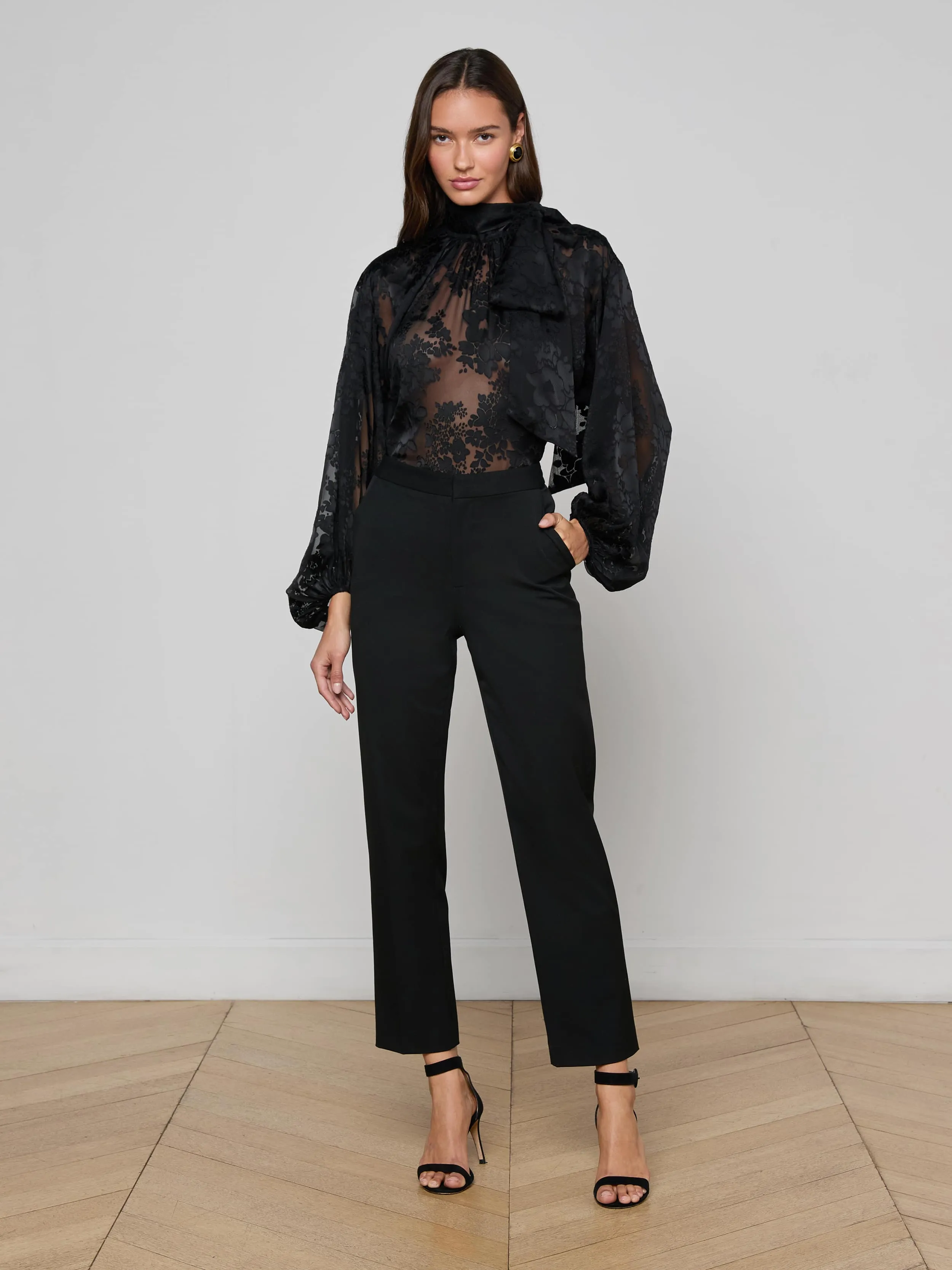 Rhett Burnout Satin Blouse sold by L'AGENCE product image thumbnail 5