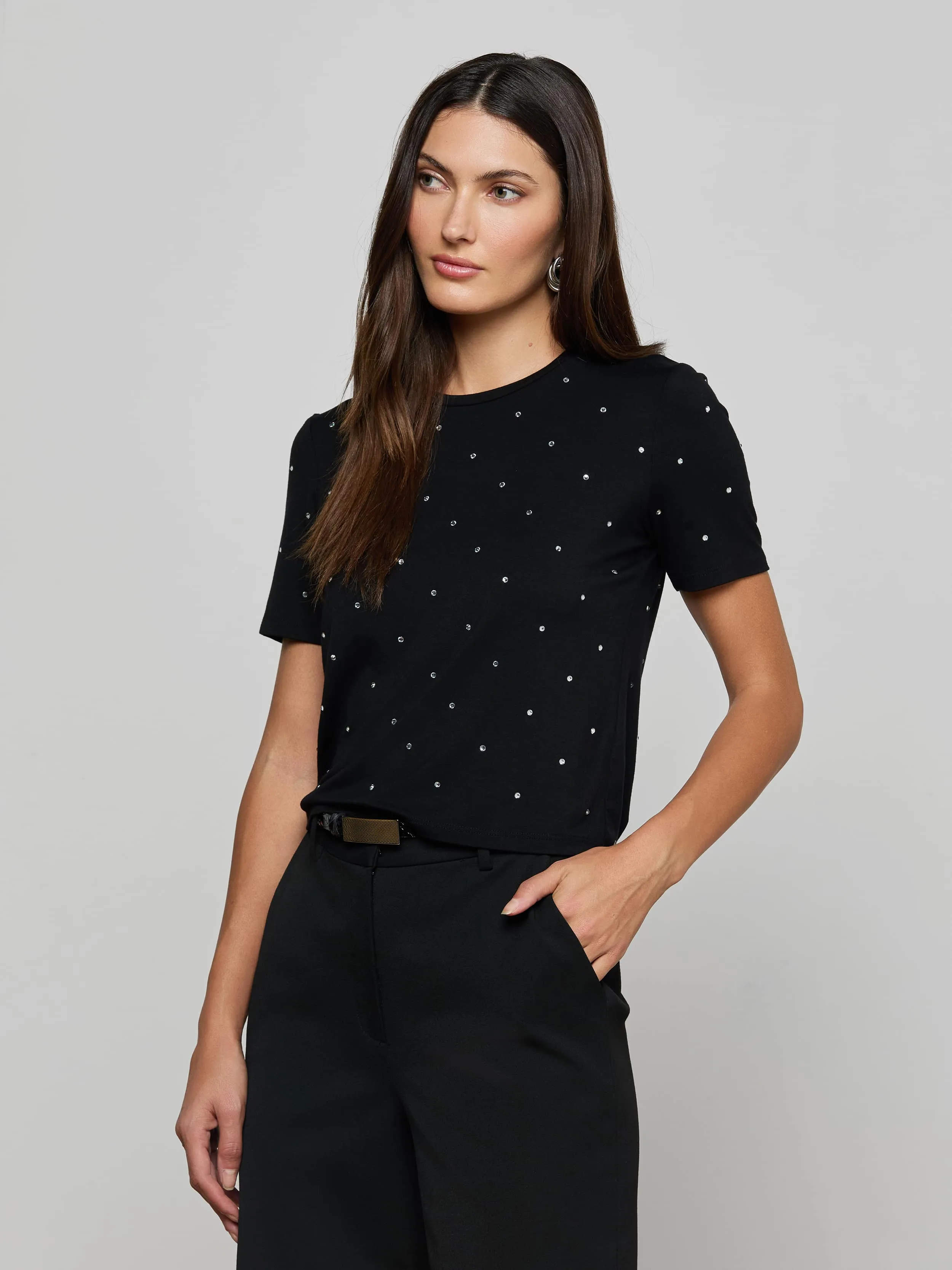 Stormy Embellished Tee sold by L'AGENCE product image thumbnail 2