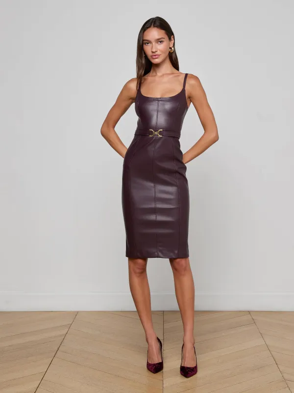 Halia Vegan Leather Dress sold by L'AGENCE