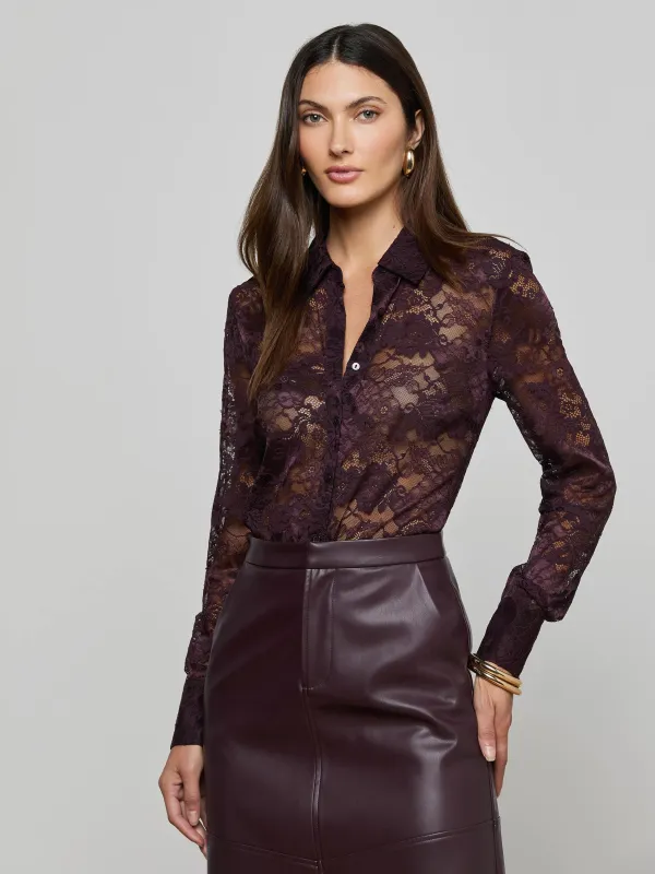 Maia Floral Lace Blouse sold by L'AGENCE