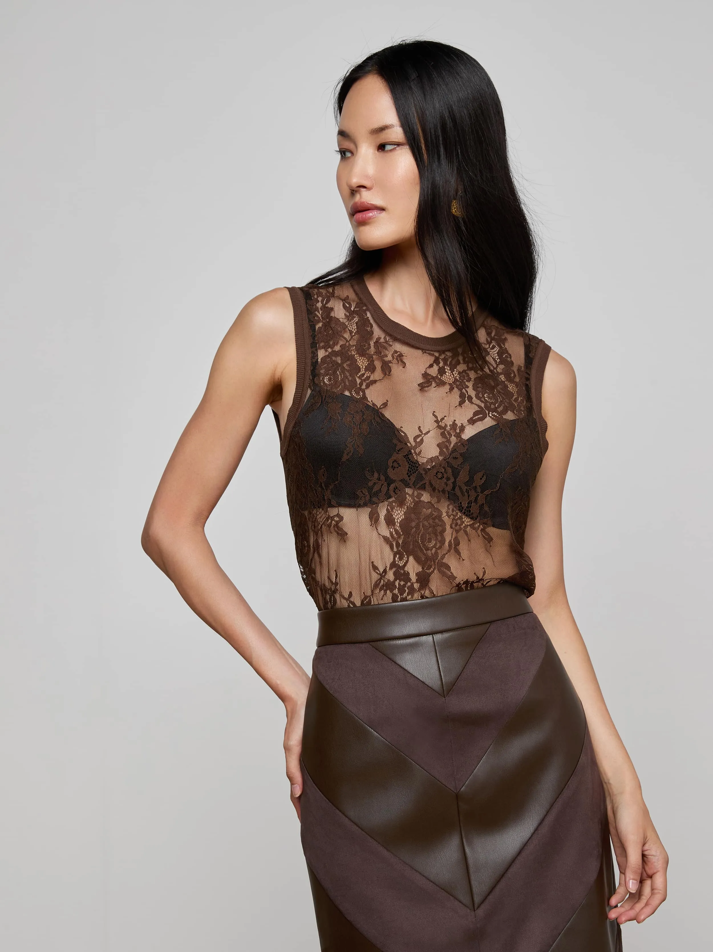 Brax Floral Lace Tank sold by L'AGENCE product image thumbnail 3