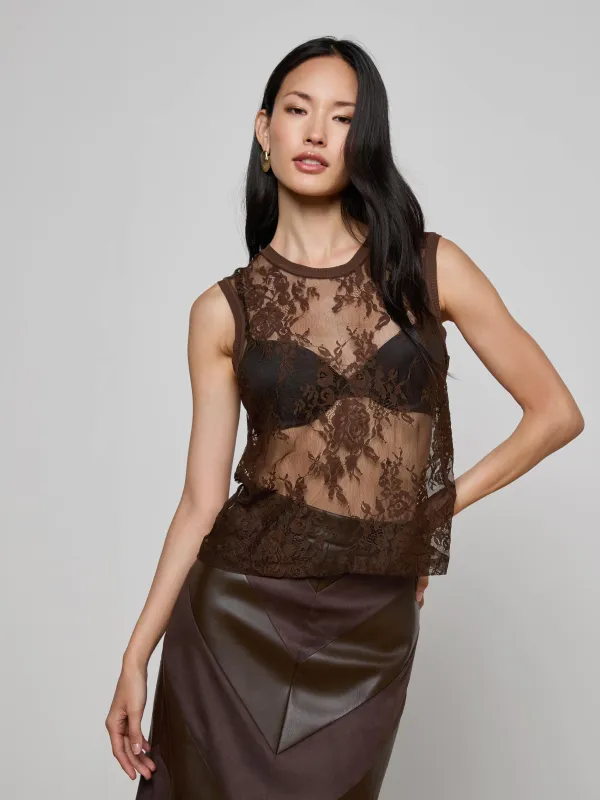 Brax Floral Lace Tank sold by L'AGENCE