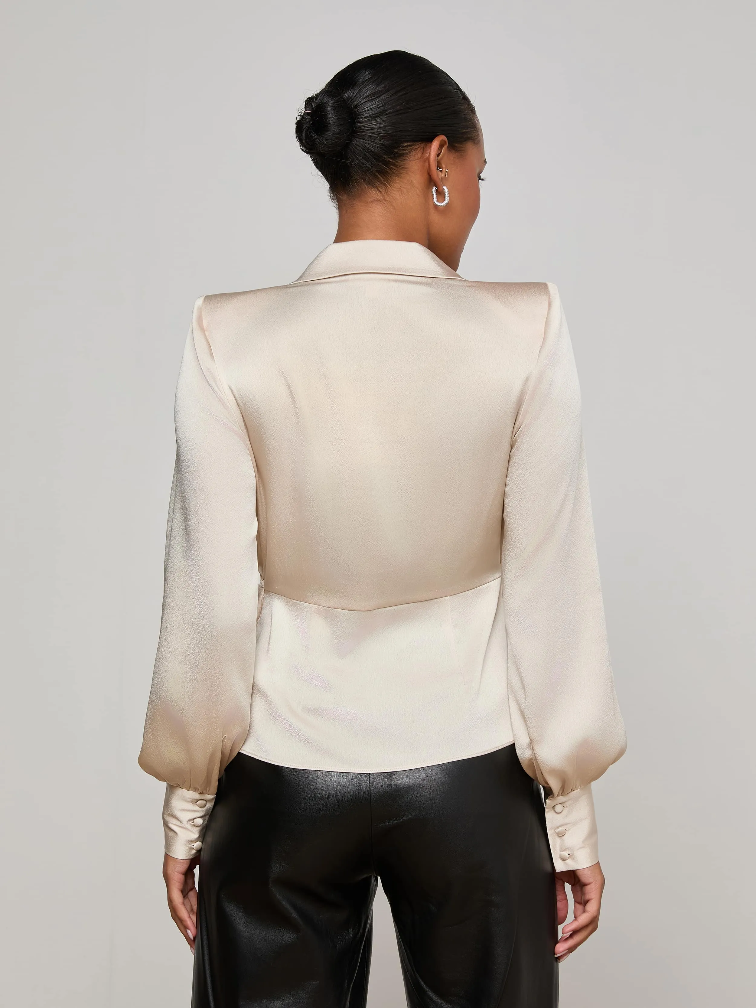 Bernice Satin Wrap Blouse sold by L'AGENCE product image thumbnail 5