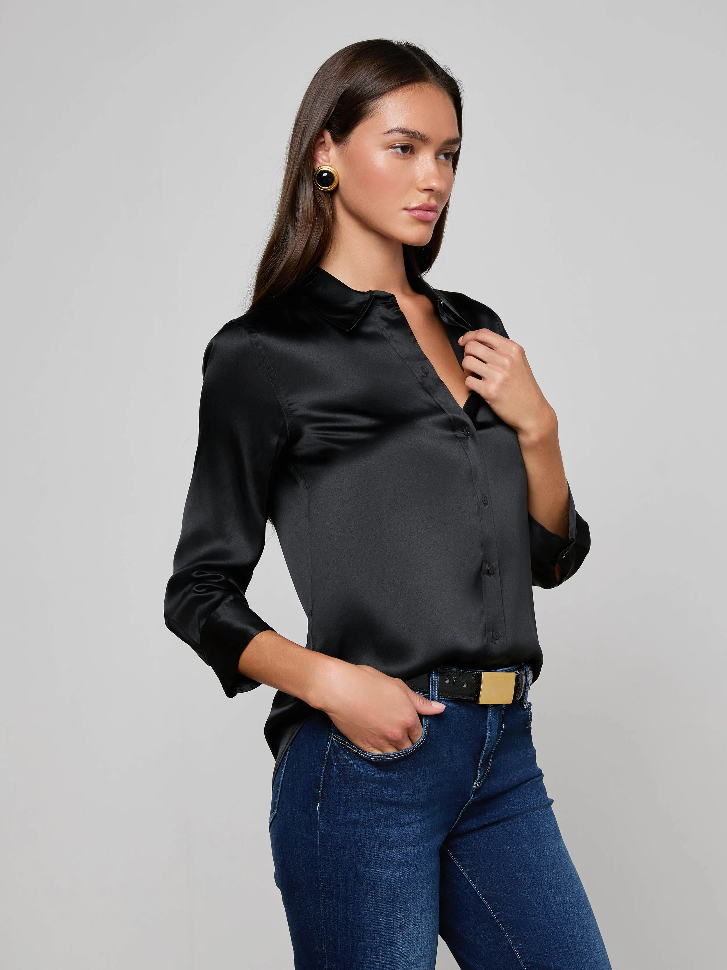 Dani Silk Blouse sold by L'AGENCE product image thumbnail 2
