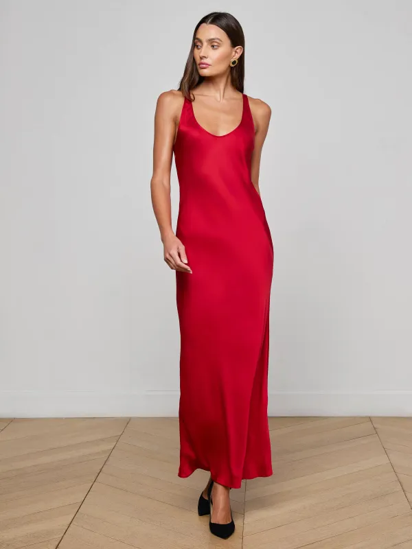 Akiya Satin Maxi Dress sold by L'AGENCE