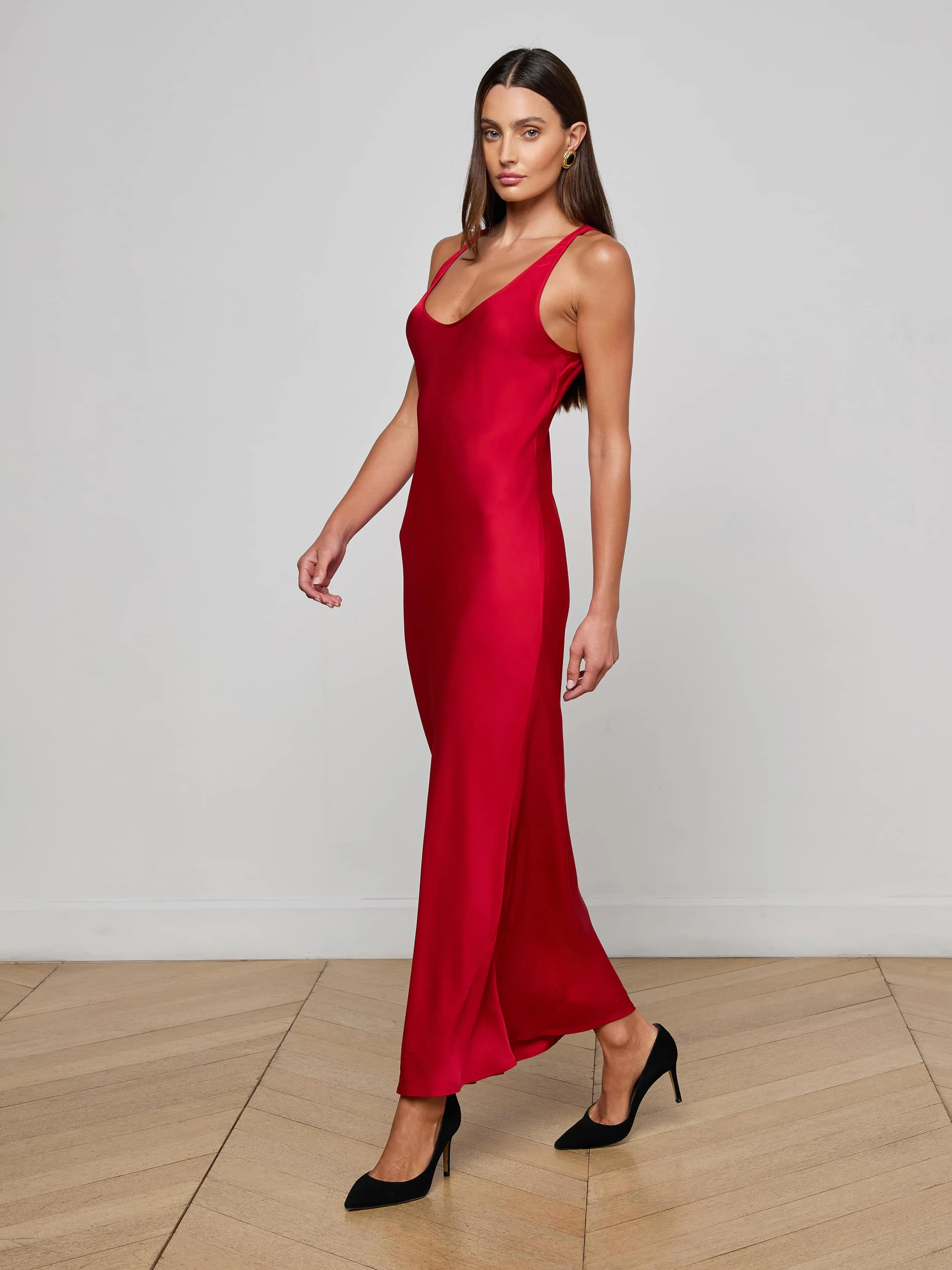 Akiya Satin Maxi Dress sold by L'AGENCE product image thumbnail 3