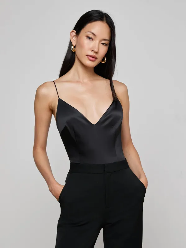 Dara Stretch-Satin Bodysuit sold by L'AGENCE