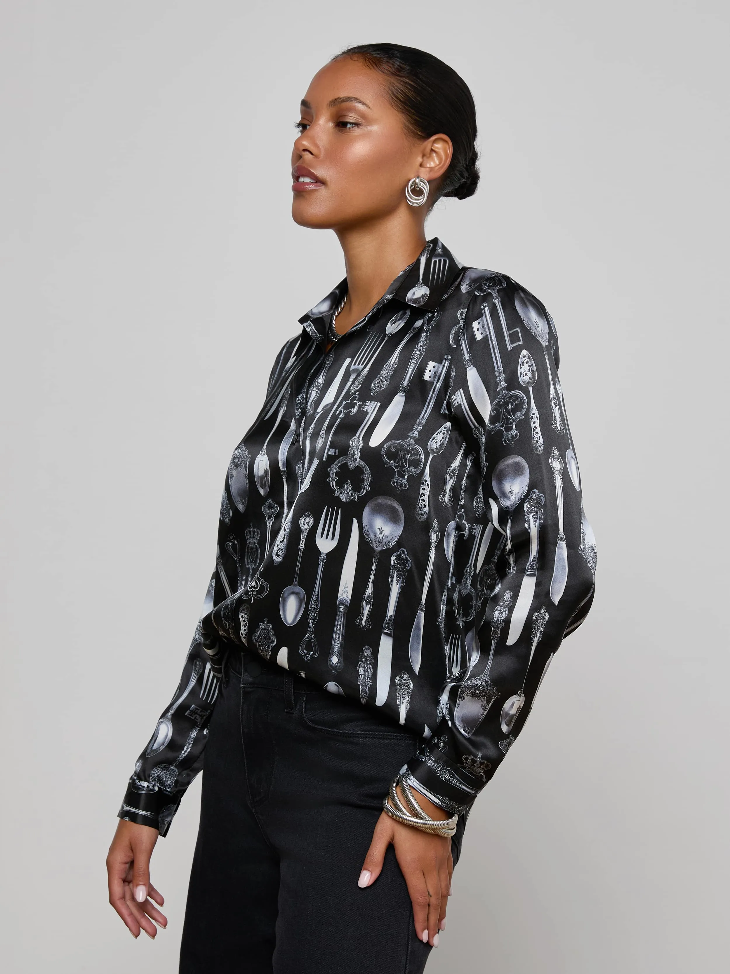 Tyler Silk Blouse sold by L'AGENCE product image thumbnail 2
