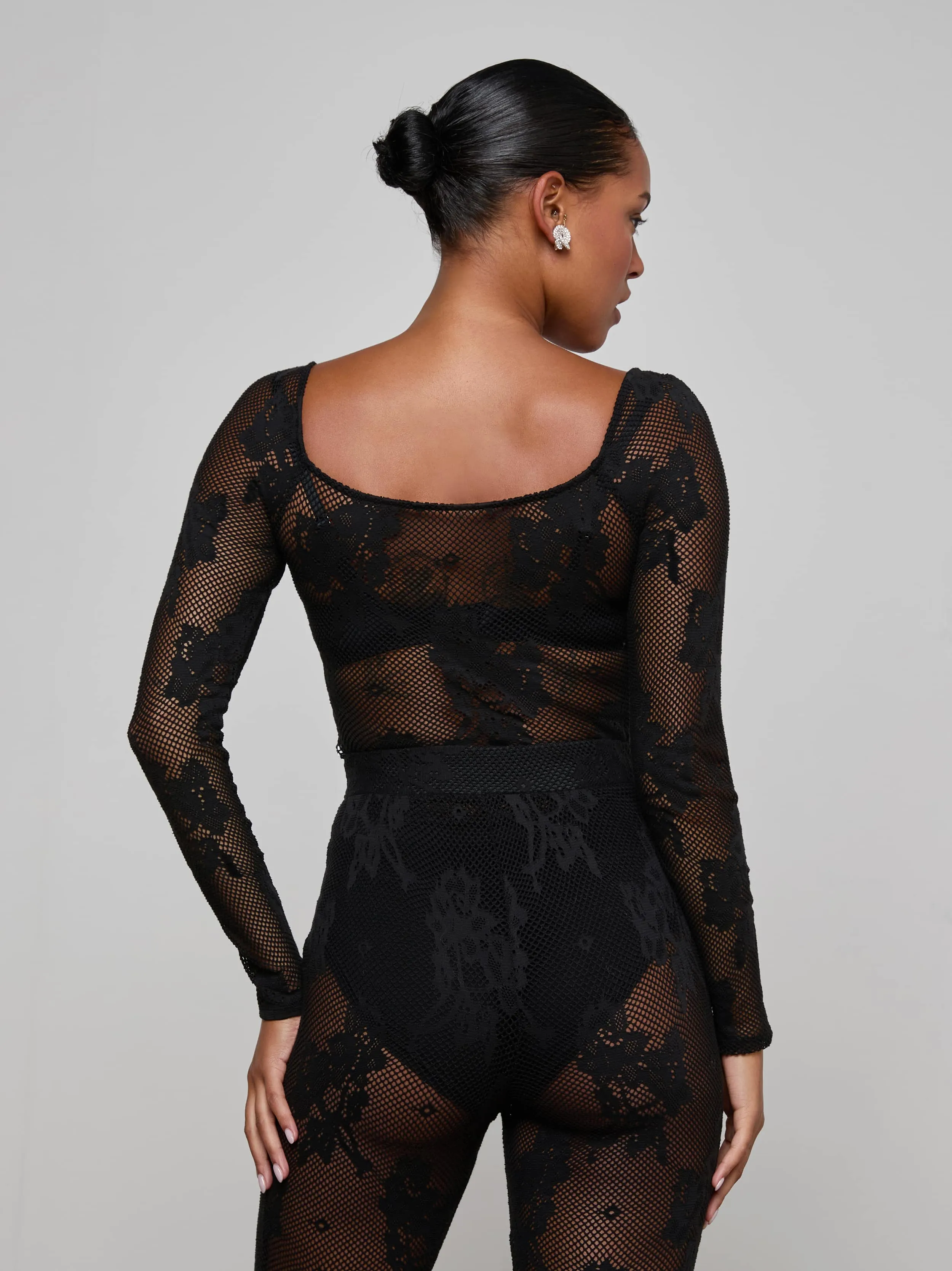 Gwendolyn Mesh Knit Bodysuit sold by L'AGENCE product image thumbnail 4