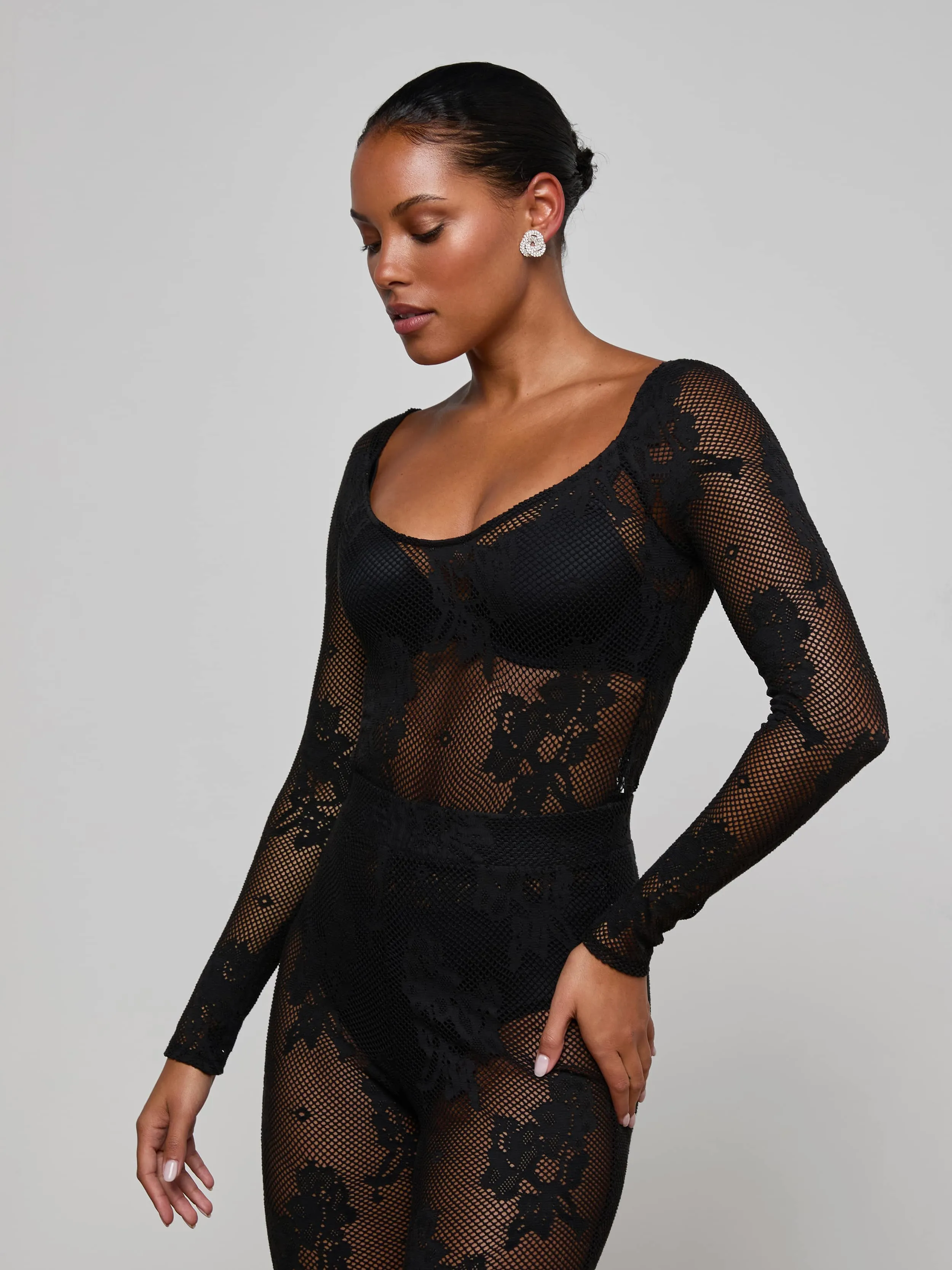 Gwendolyn Mesh Knit Bodysuit sold by L'AGENCE product image thumbnail 2