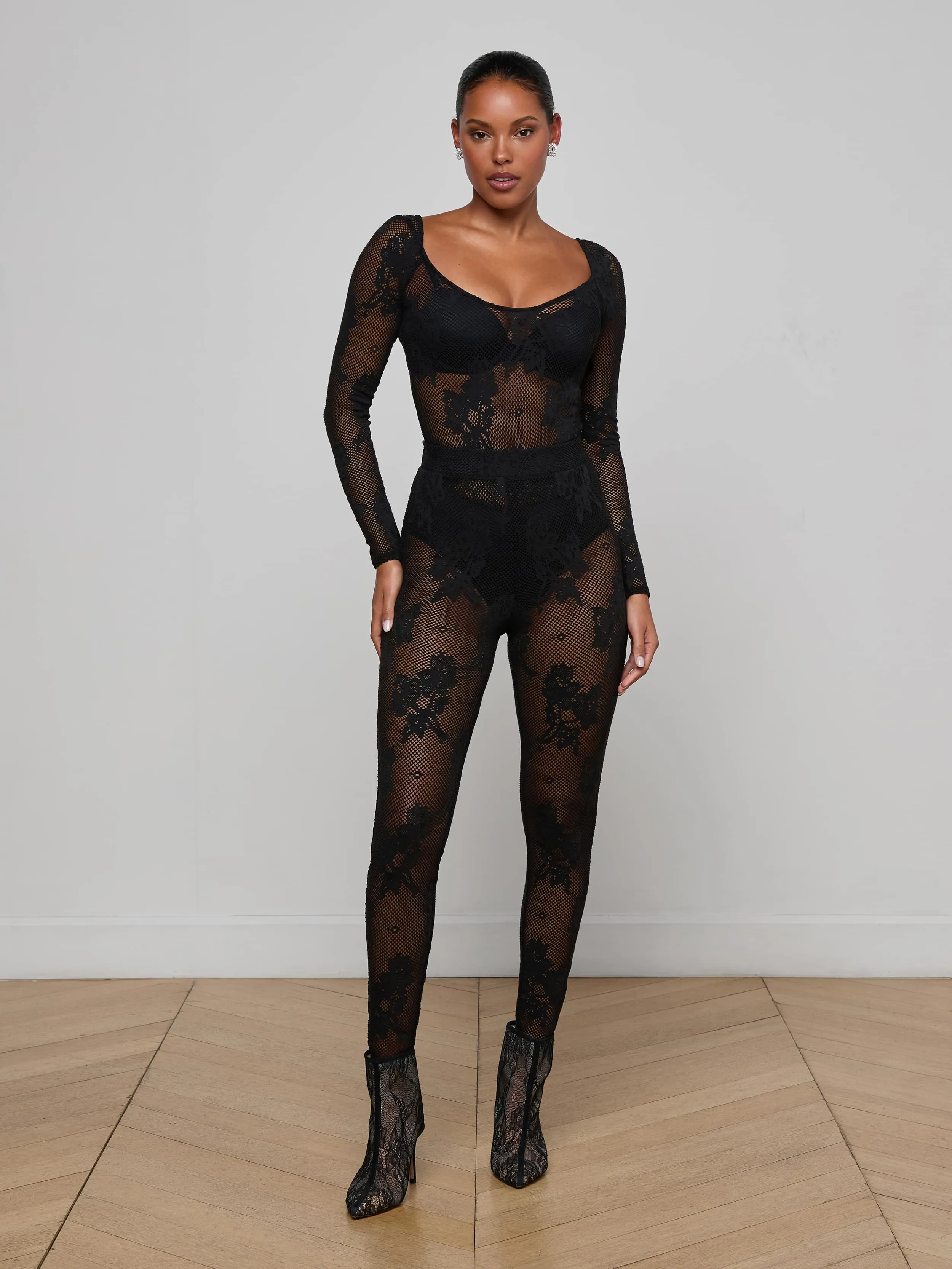 Gwendolyn Mesh Knit Bodysuit sold by L'AGENCE product image thumbnail 3