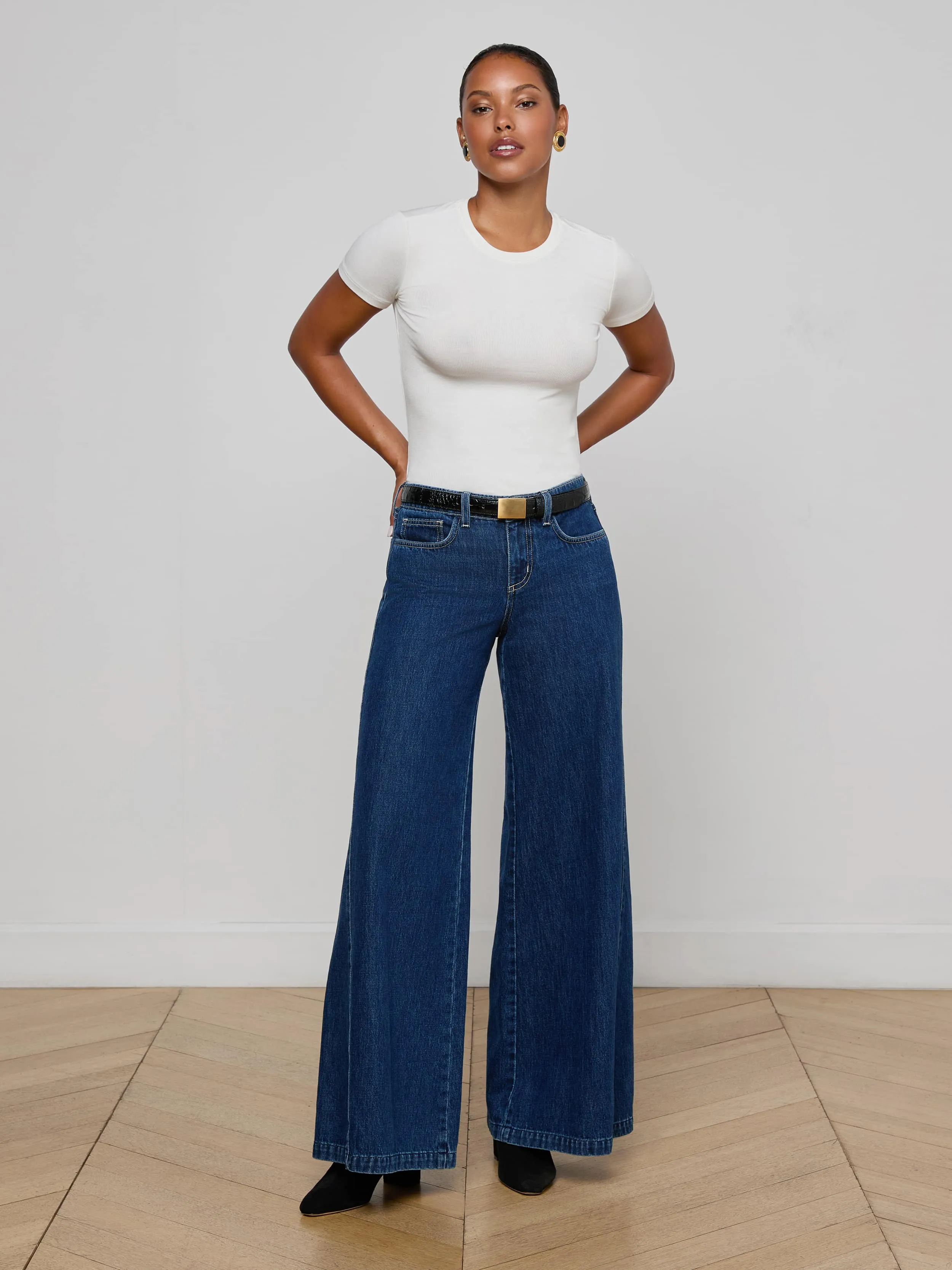 Savina Low-Rise Wide-Leg Jean sold by L'AGENCE