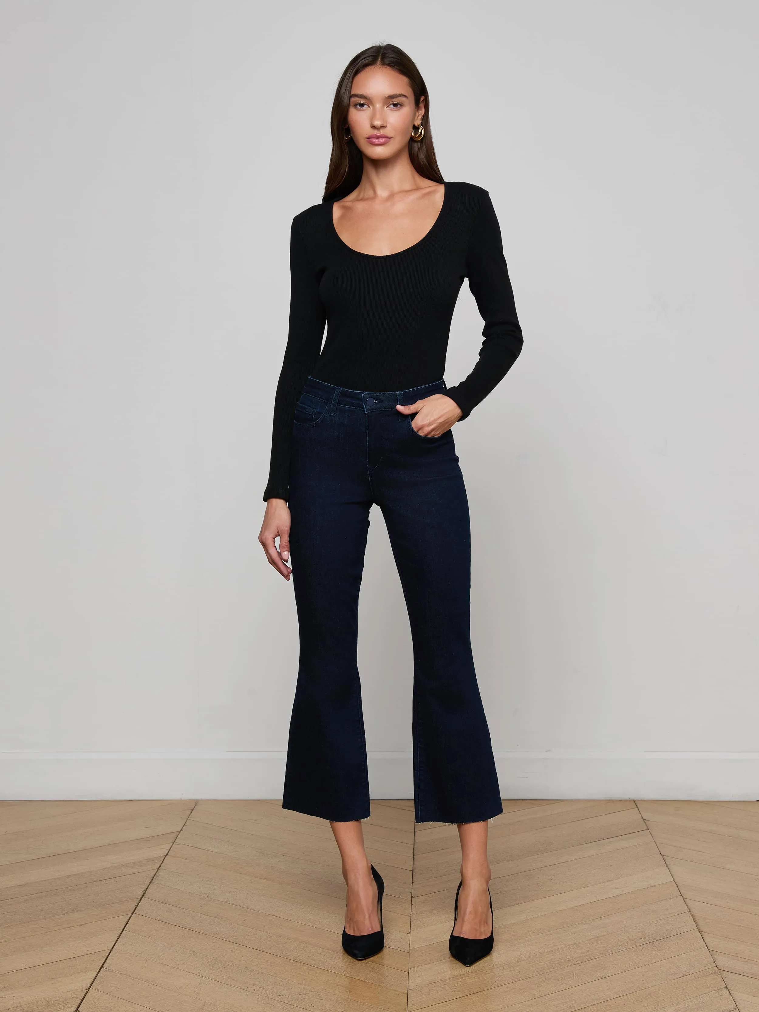 Kendra Cropped Flare Jean sold by L'AGENCE