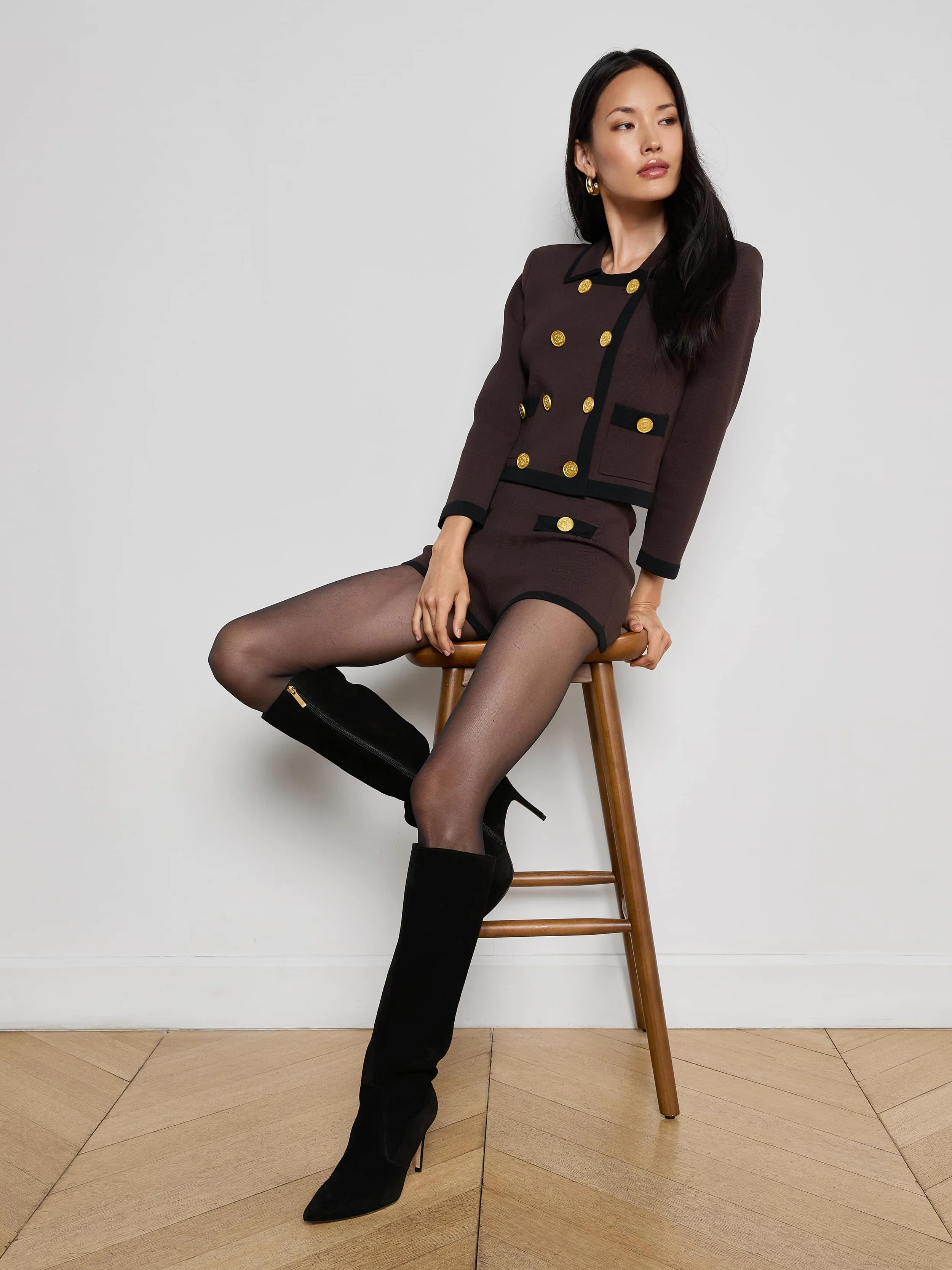 Janu Cropped Knit Jacket sold by L'AGENCE product image thumbnail 2