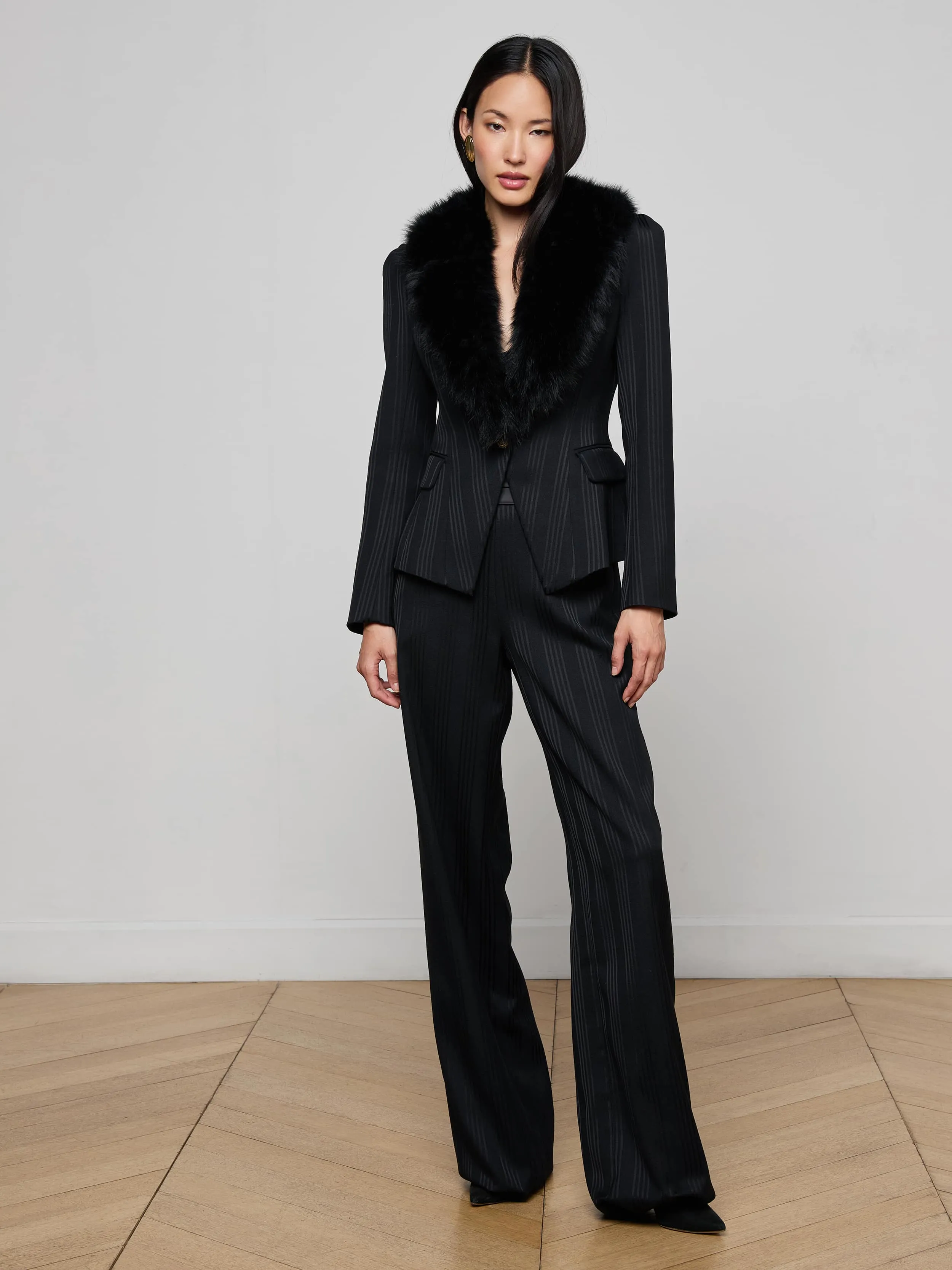 Kaisley Faux Fur Collar Blazer sold by L'AGENCE product image thumbnail 3