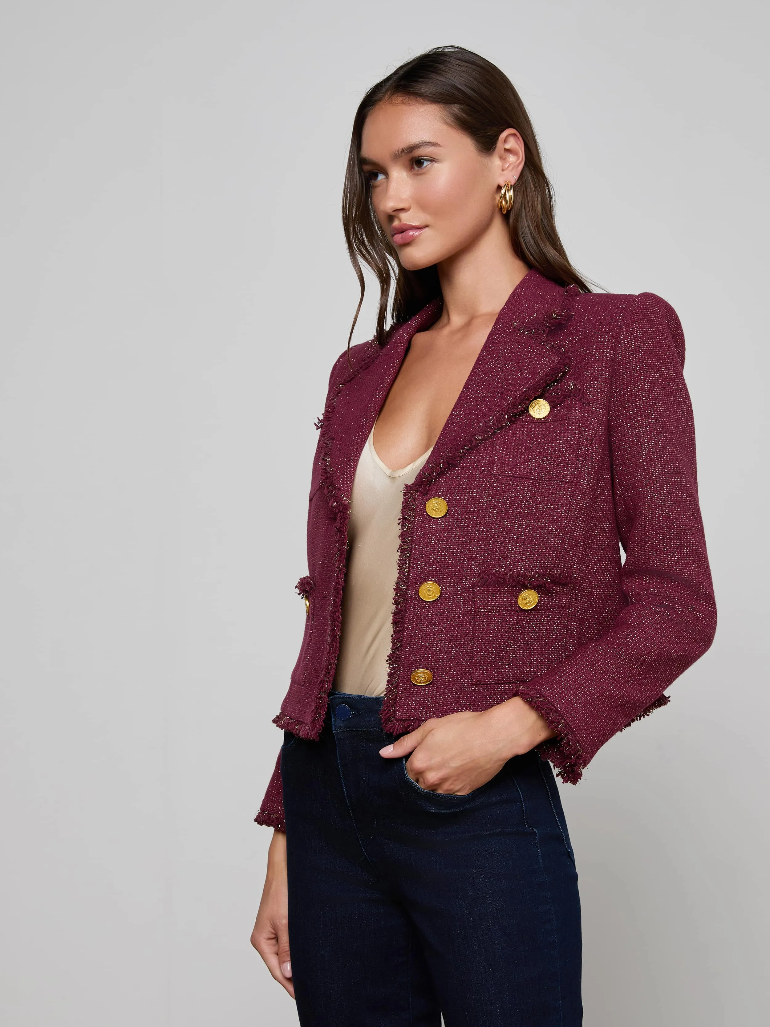Sylvia Tweed Jacket sold by L'AGENCE product image thumbnail 2