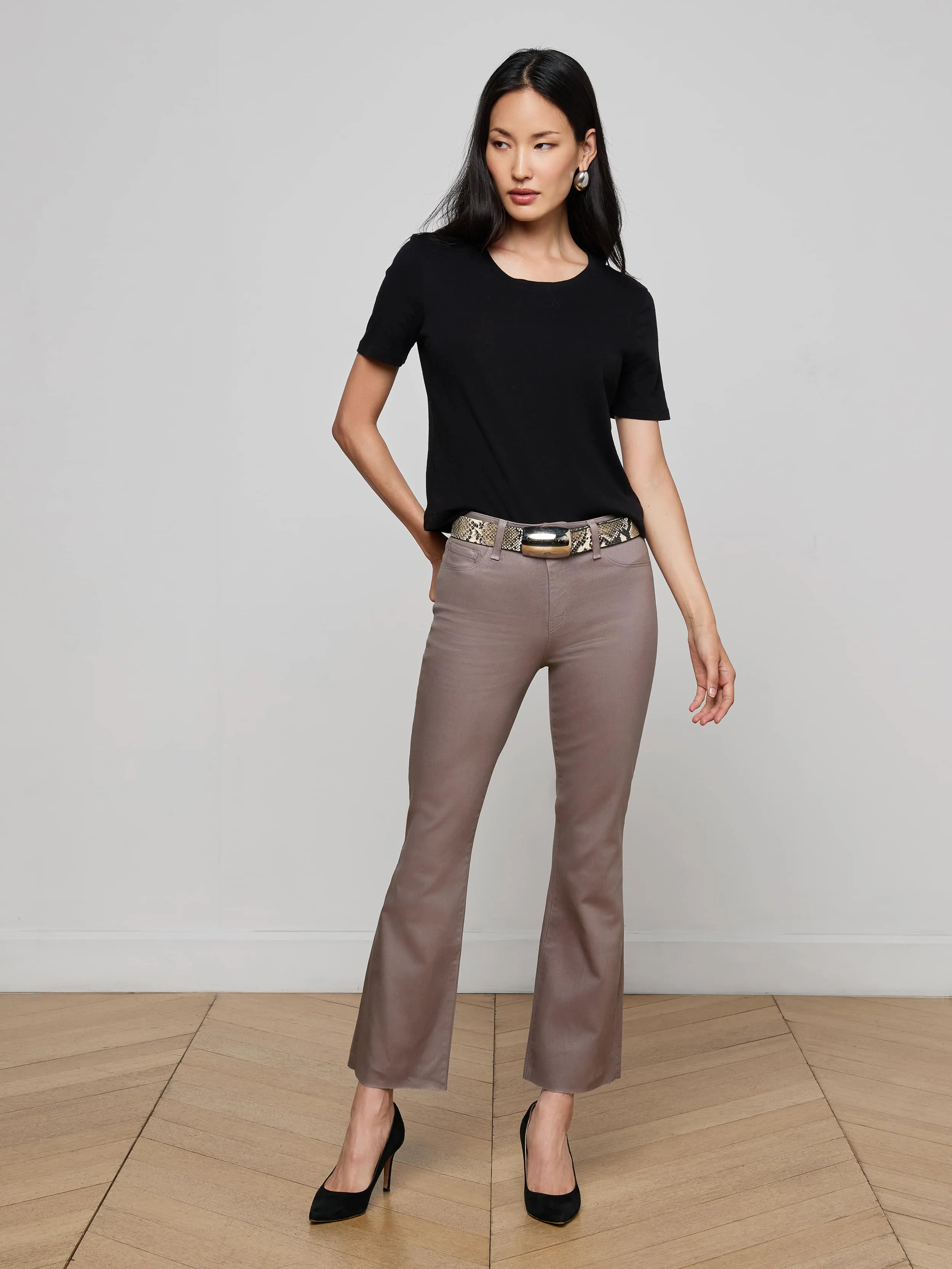 Stormy Cropped Cotton Tee sold by L'AGENCE product image thumbnail 3