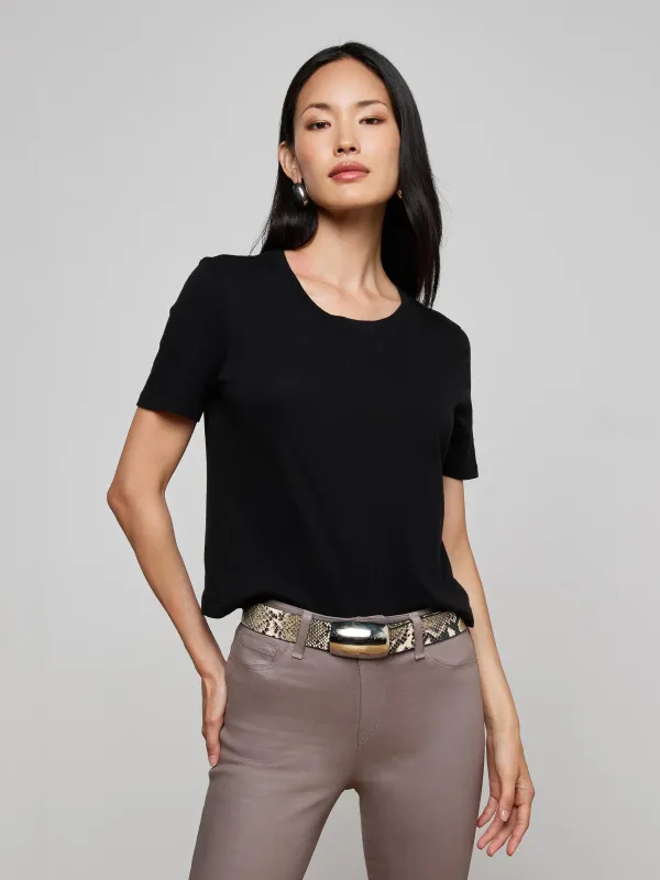 Stormy Cropped Cotton Tee made by L'AGENCE