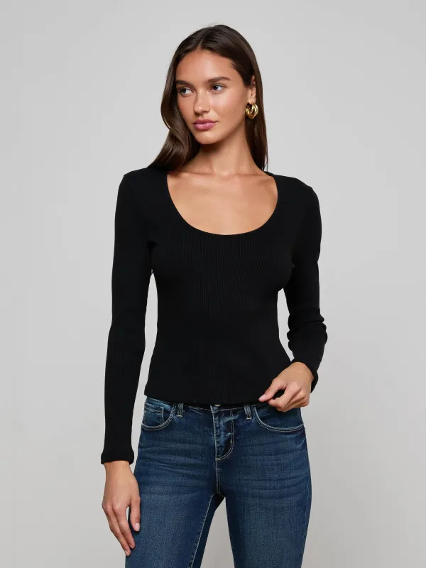 Scarlet Scoopneck Tee sold by L'AGENCE