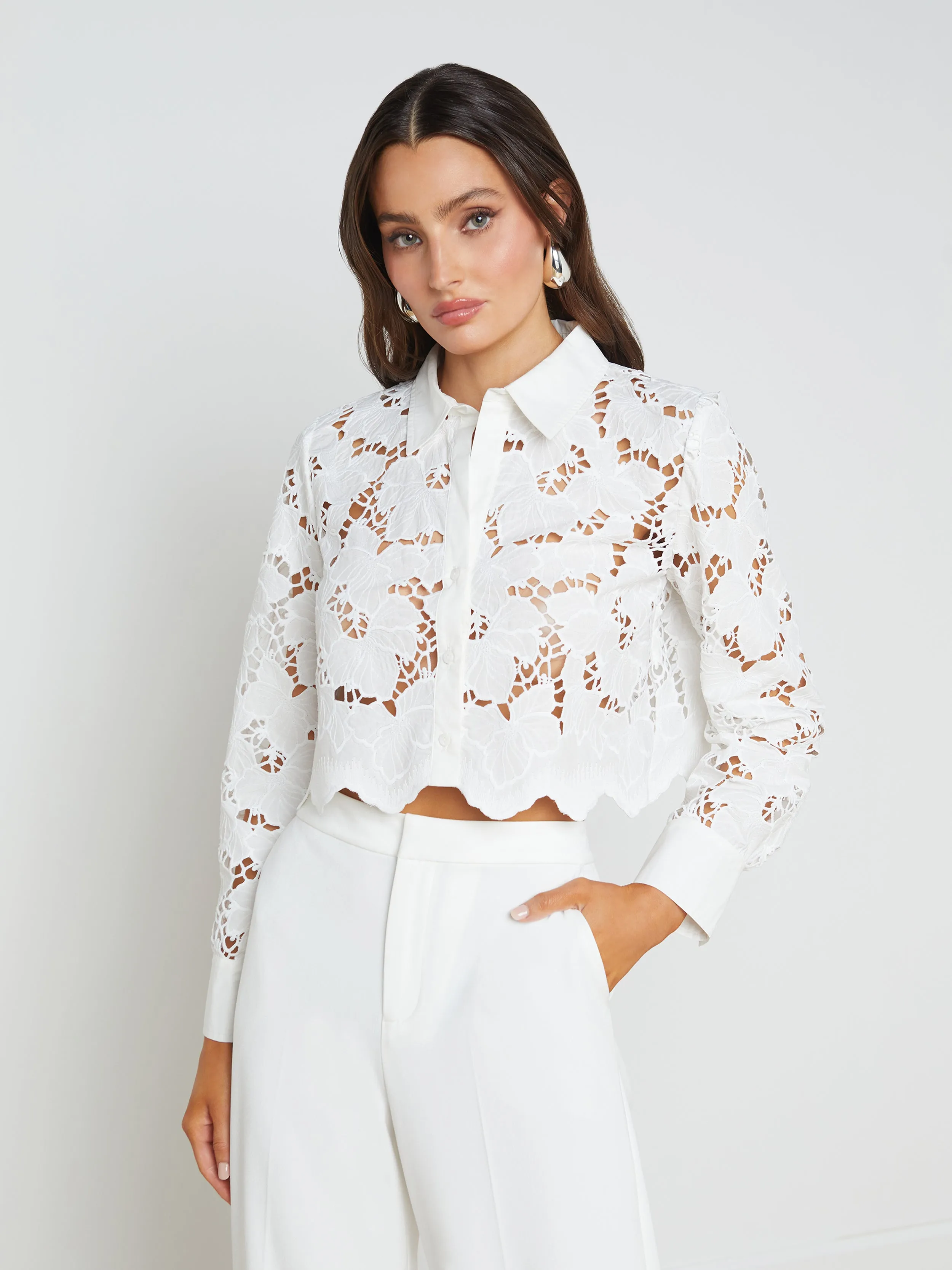 Seychelle Cropped Eyelet Blouse sold by L'AGENCE