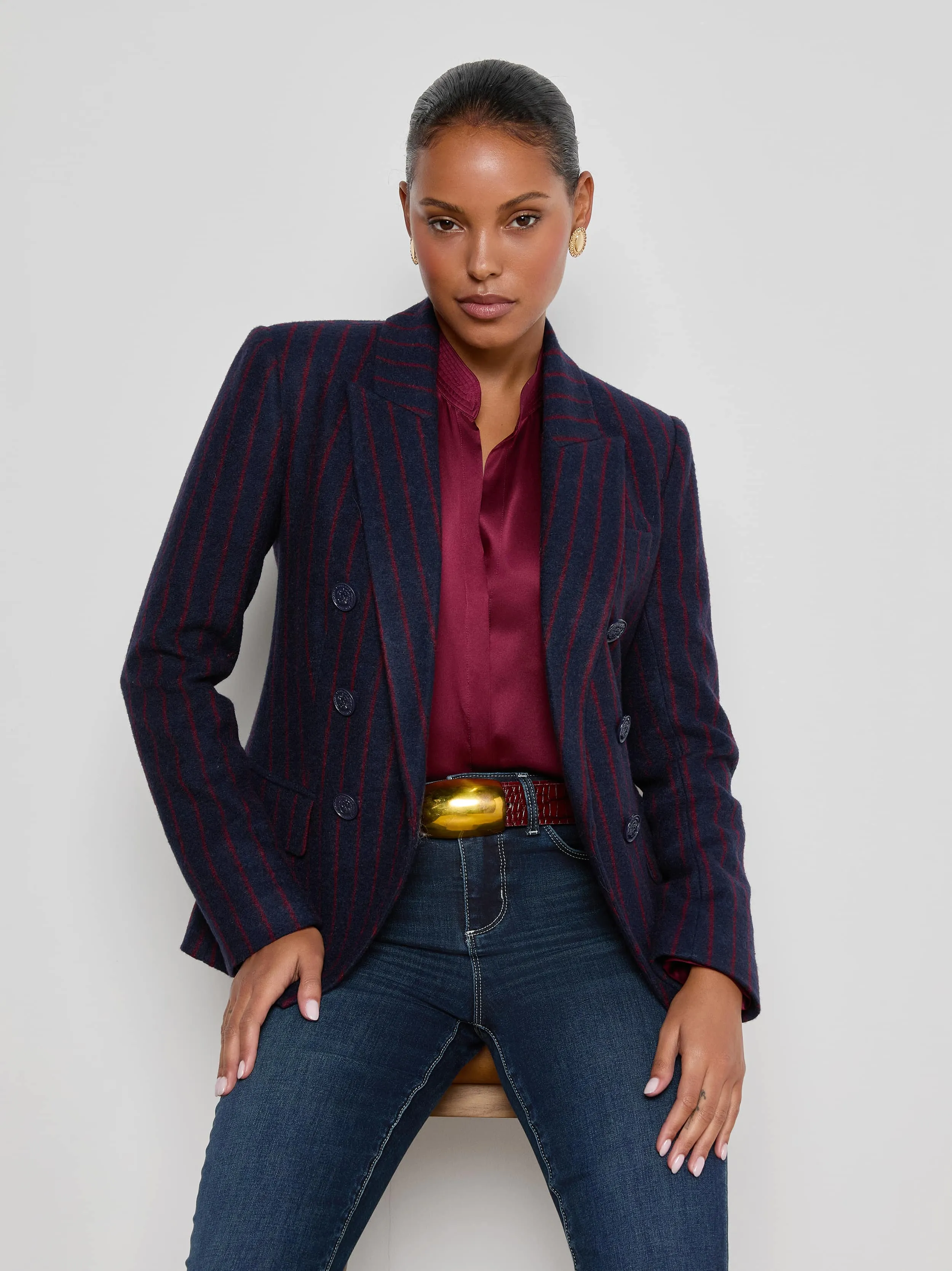 Kenzie Pinstriped Blazer sold by L'AGENCE product image thumbnail 5