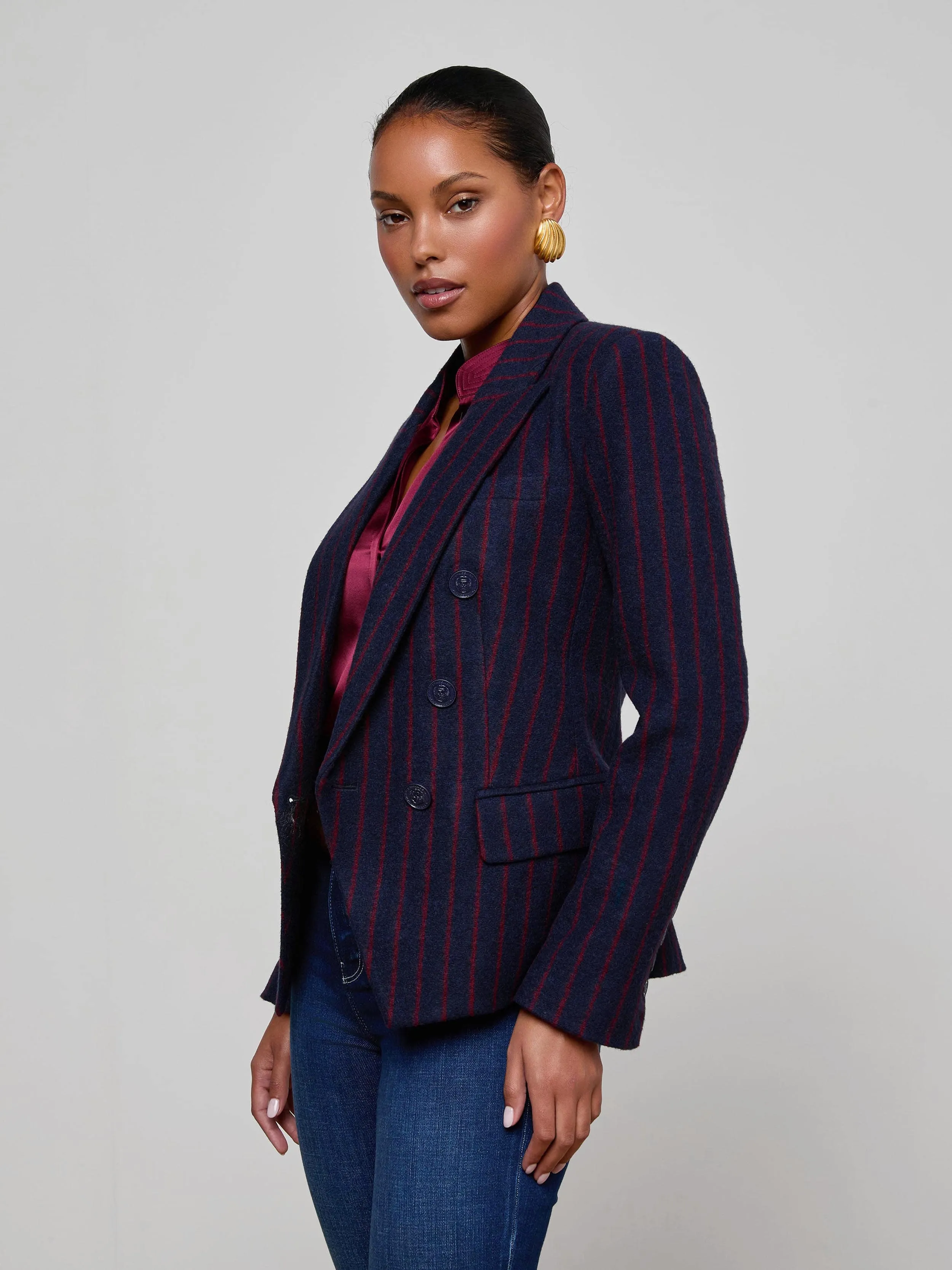 Kenzie Pinstriped Blazer sold by L'AGENCE product image thumbnail 2