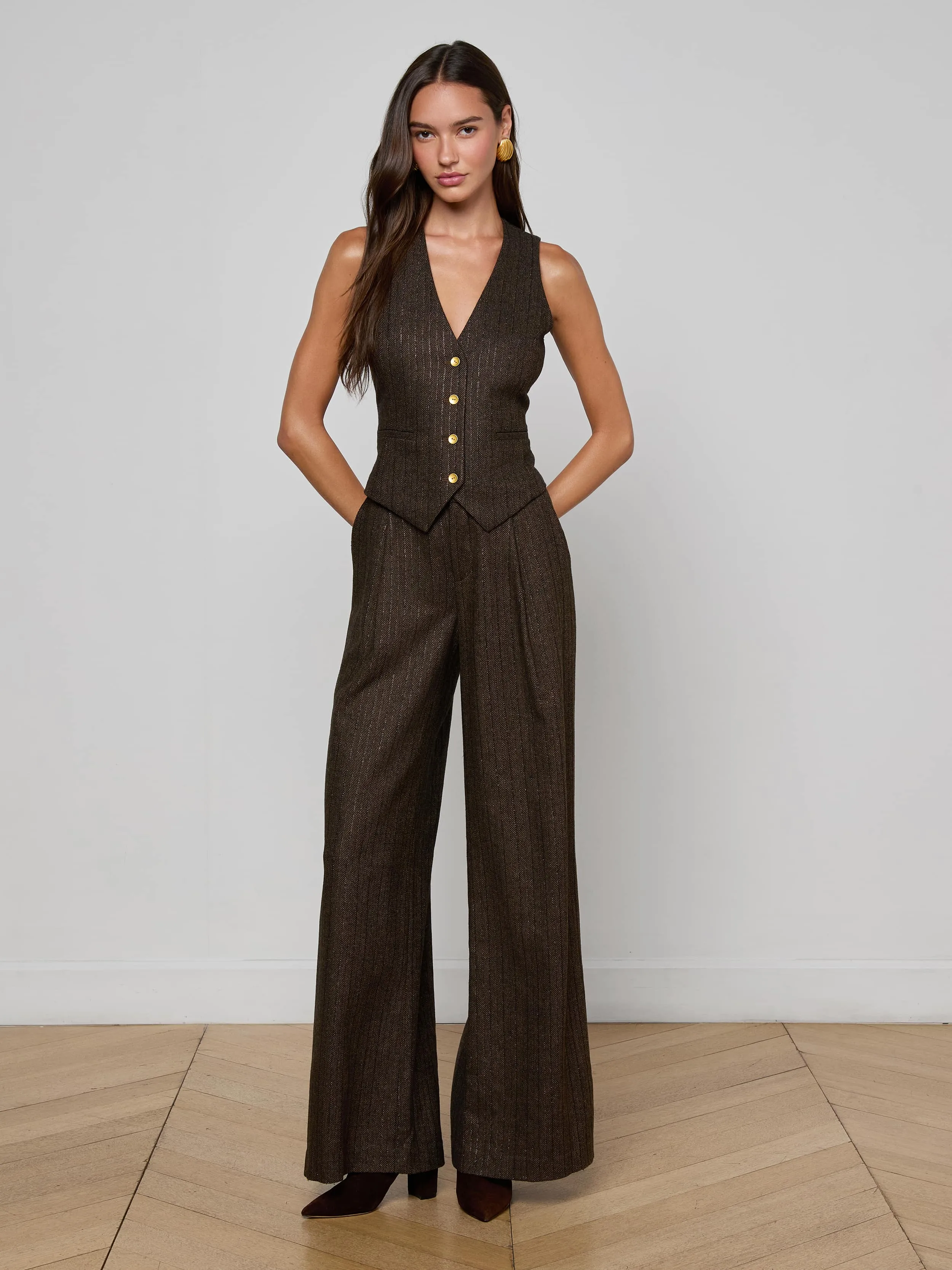 Drina Pinstriped Vest sold by L'AGENCE product image thumbnail 3