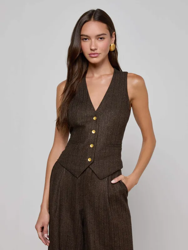 Drina Pinstriped Vest sold by L'AGENCE