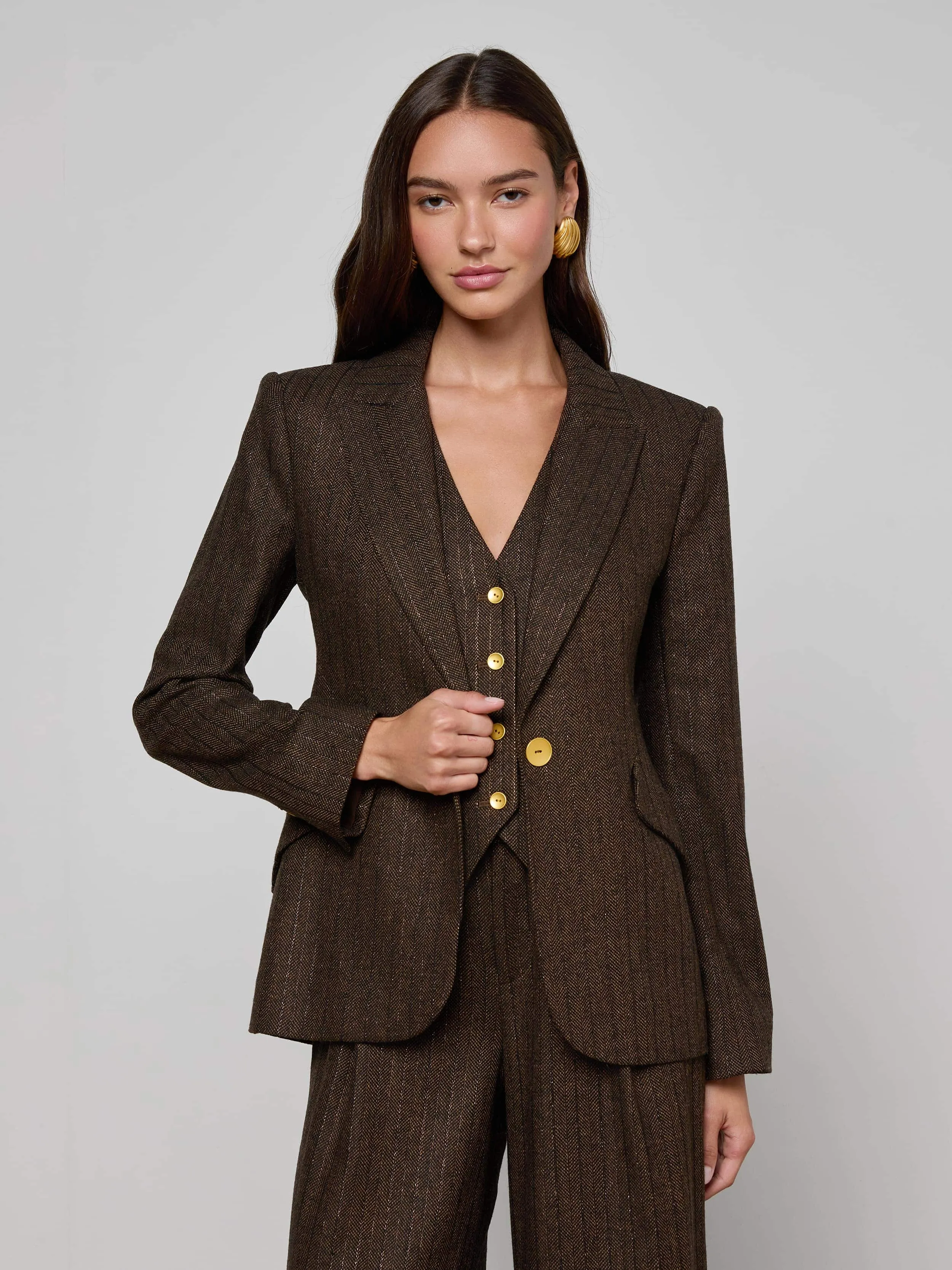 Chamberlain Pinstriped Blazer sold by L'AGENCE