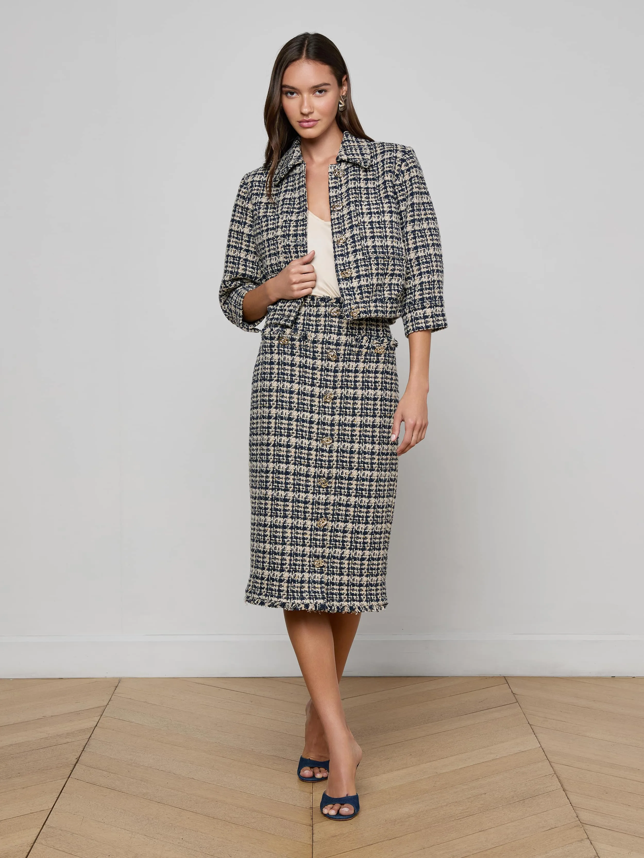 Jia Tweed Jacket sold by L'AGENCE product image thumbnail 3