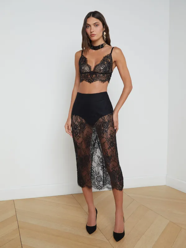 Makena Lace Pencil Skirt sold by L'AGENCE