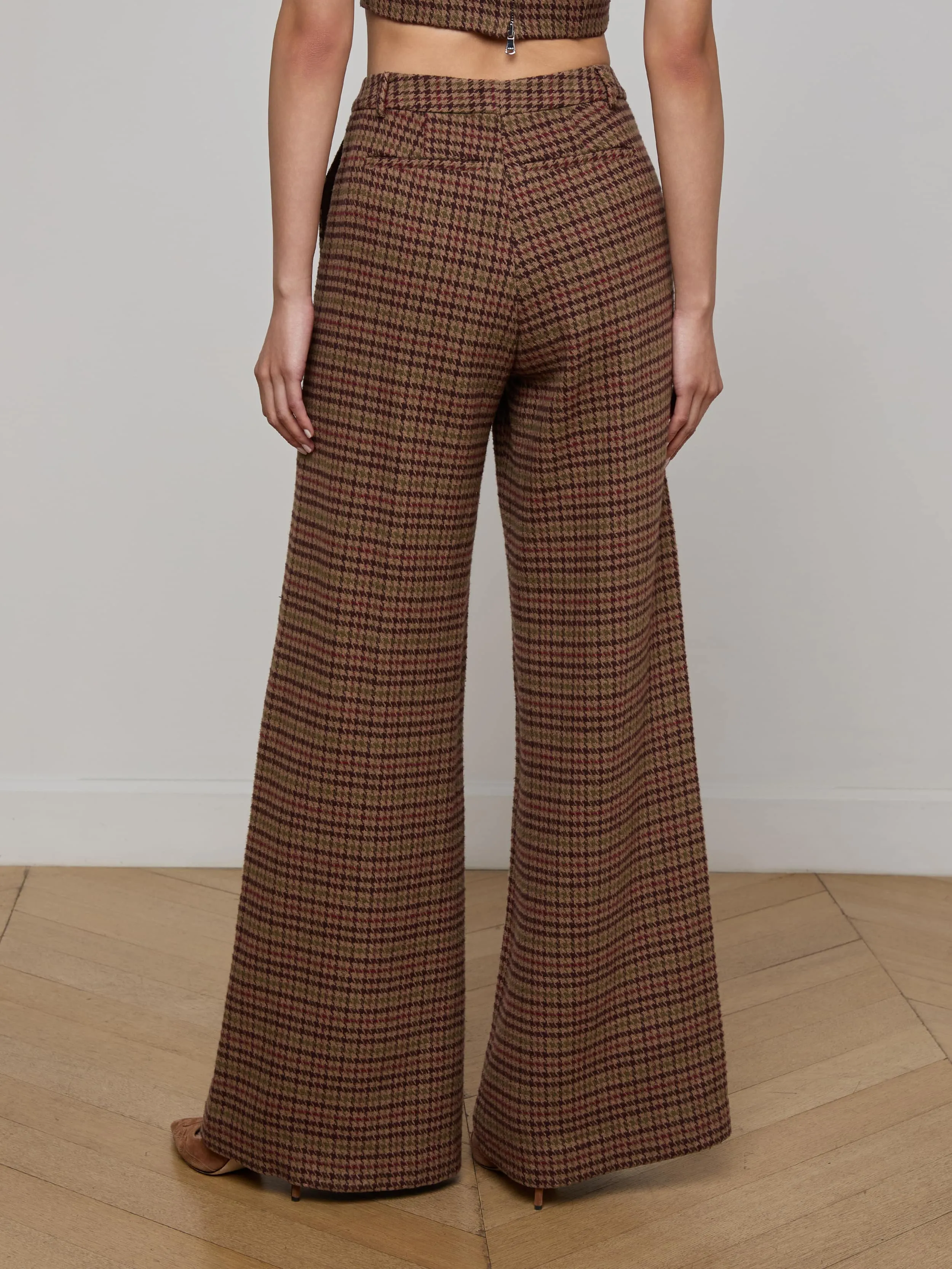 Pilar Houndstooth Wide-Leg Pant sold by L'AGENCE product image thumbnail 4
