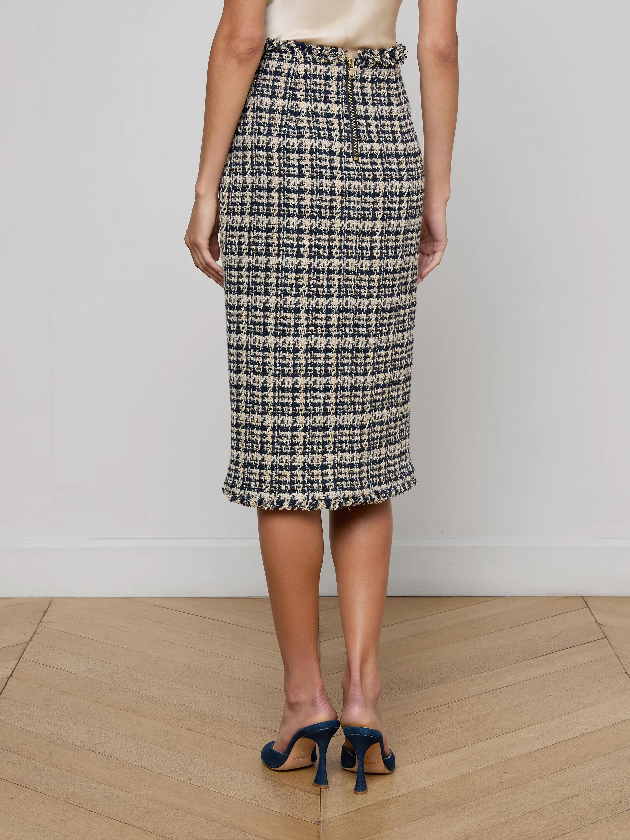 Tai Tweed Midi Skirt sold by L'AGENCE product image thumbnail 4