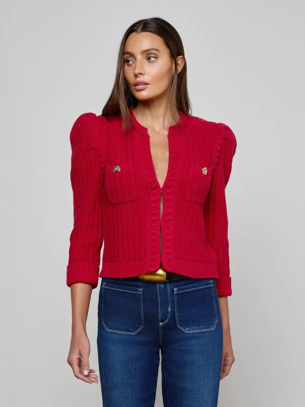 Delli Cropped Cardigan sold by L'AGENCE
